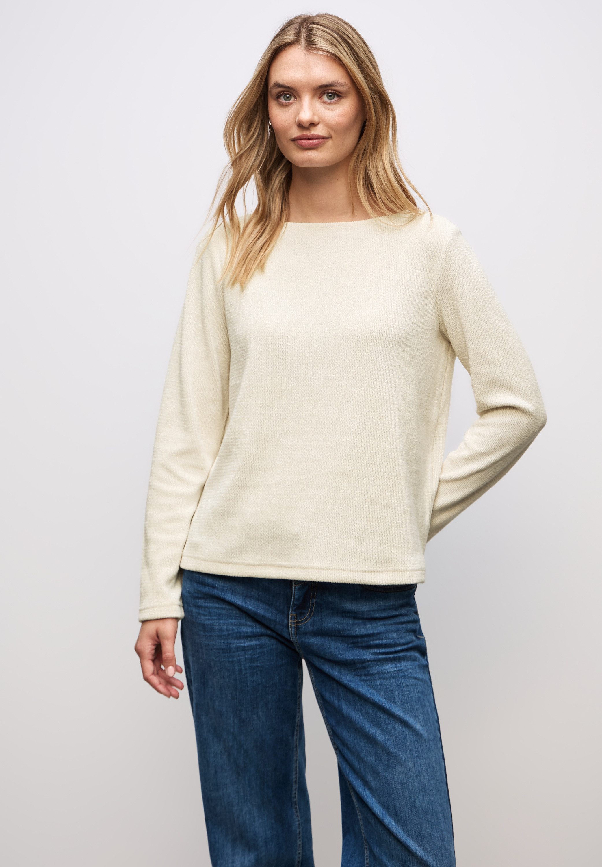 STREET ONE Rundhalspullover mit U-Boot Ausschnitt günstig online kaufen