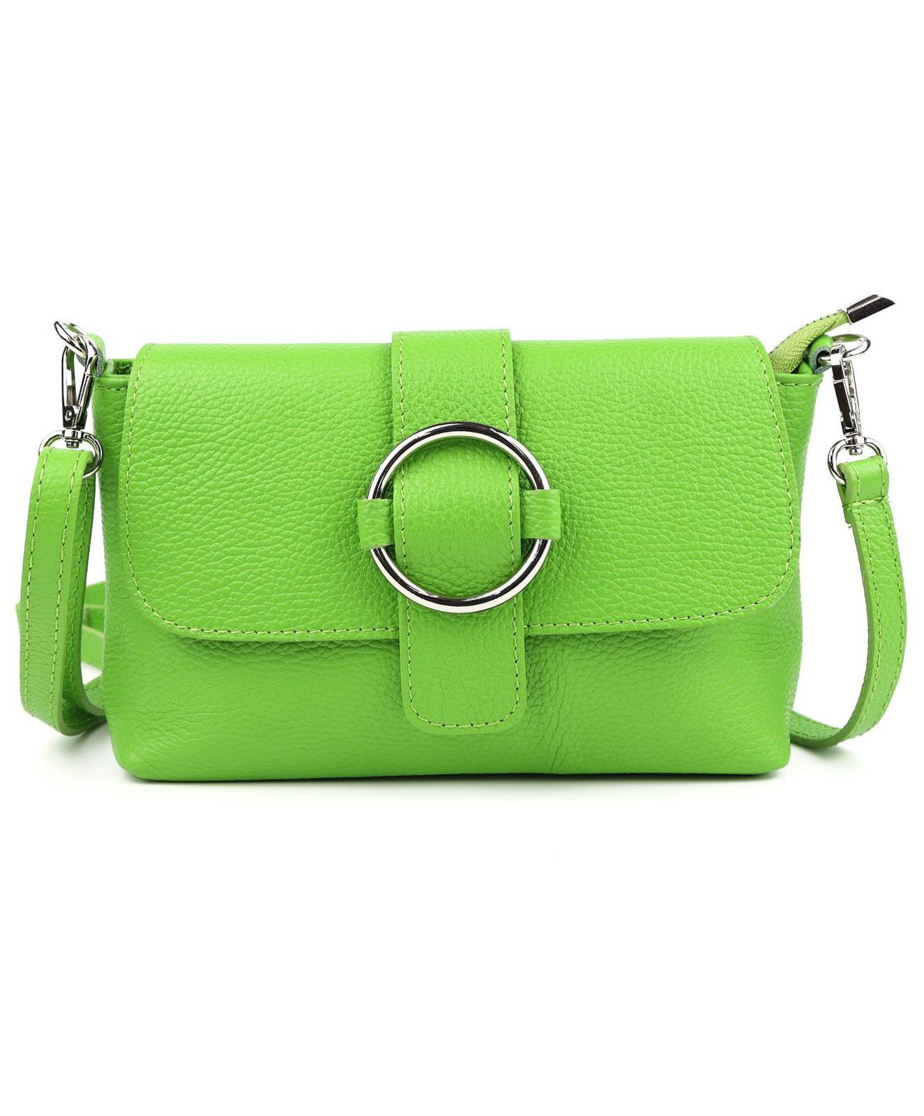Schultertasche MADE IN ITALY Damen Leder Tasche Umhängetasche Cross Over Body Clutch