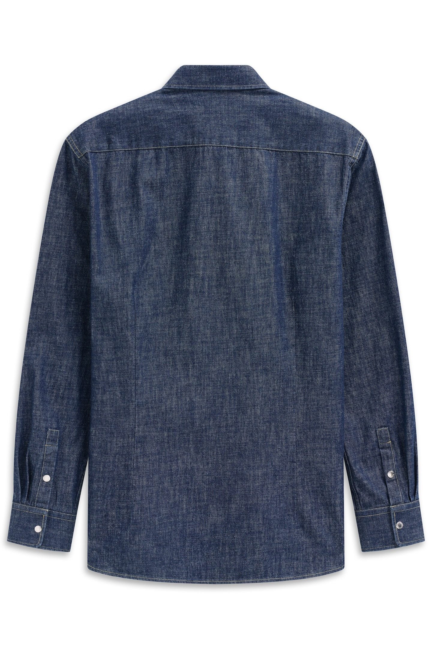 bugatti Jeanshemd Druckknöpfe im Modern Fit mit Kent-Kragen und aus Baumwolle