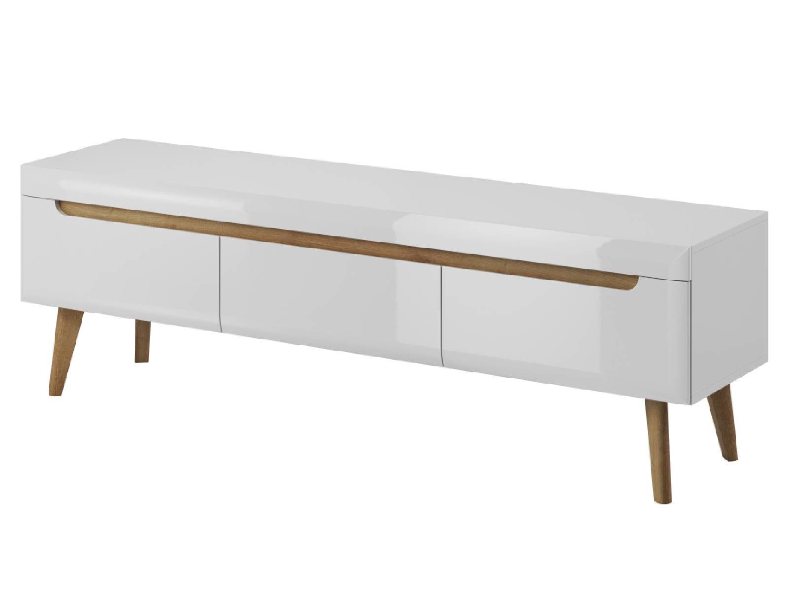 yourhouse24 Lowboard RTV Schrank Nordi 160x50x40 Artisan Eiche Riviera, Weiß/Eiche