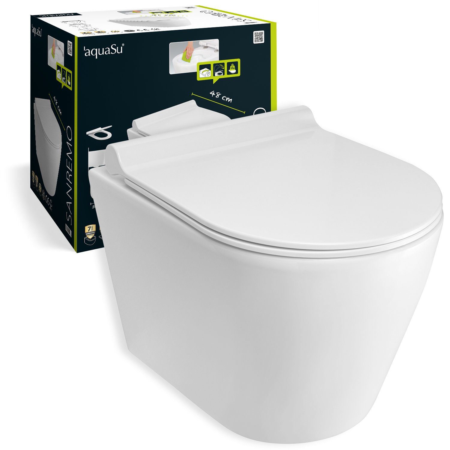 WC Design Sitz Absenkautomatik Softclose Aloni Toilettensitz Klodeckel Duroplast 