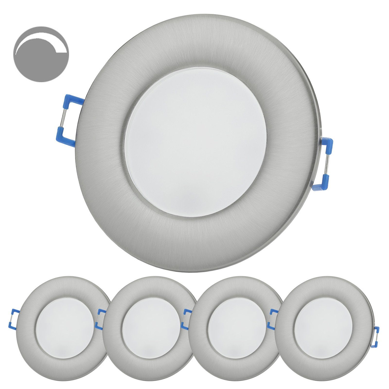 LED 3000K 6,5W 5 warmweiß, badezimmer Deckenstrahler,Einbauleuchten LED Einbaustrahler IP44 Bad fest integriert, LED - dimmbar Deckenspots, Sweet 3000K spots stück,