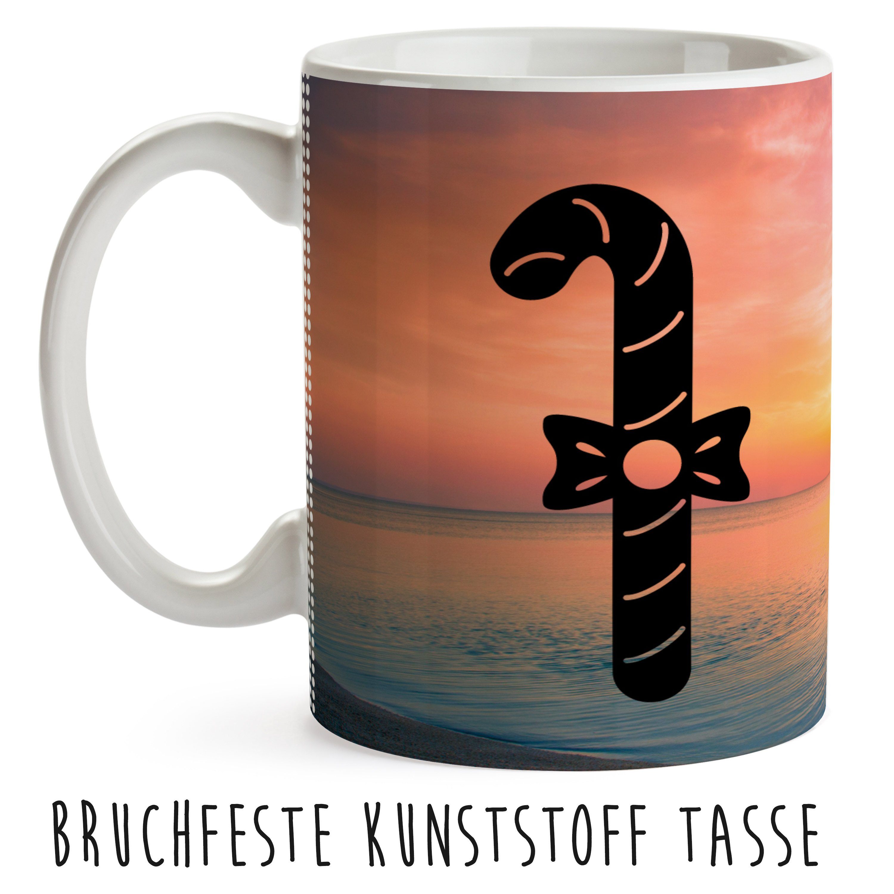 Mr. & Mrs. Ta, Panda Kinderbecher - Trinkbecher, Kunststoff Geschenk, Sonnenuntergang Kunststoff Zuckerstange 