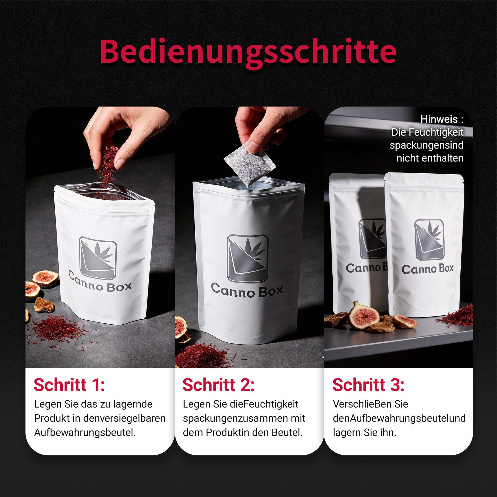 CannoBox Folienbeutel Druckverschlussbeutel Zip Bag Aufbewahrungssystem 10/50 Stück 140 µm, 5 verschiedene Größe, Stärke 140 mµ, Unsichtbar, Unsichtbar, Mylar
