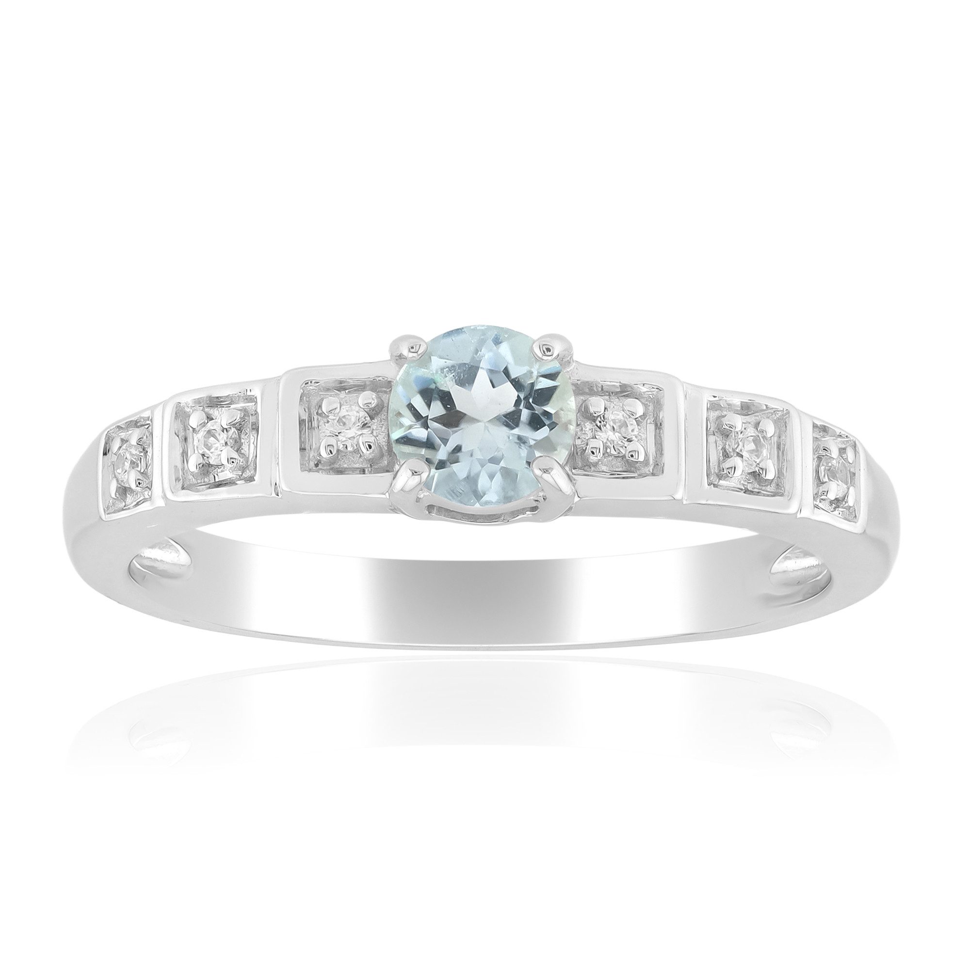 Silberring Amblygonit Silber Ring, Brasilien, 0,23 ct