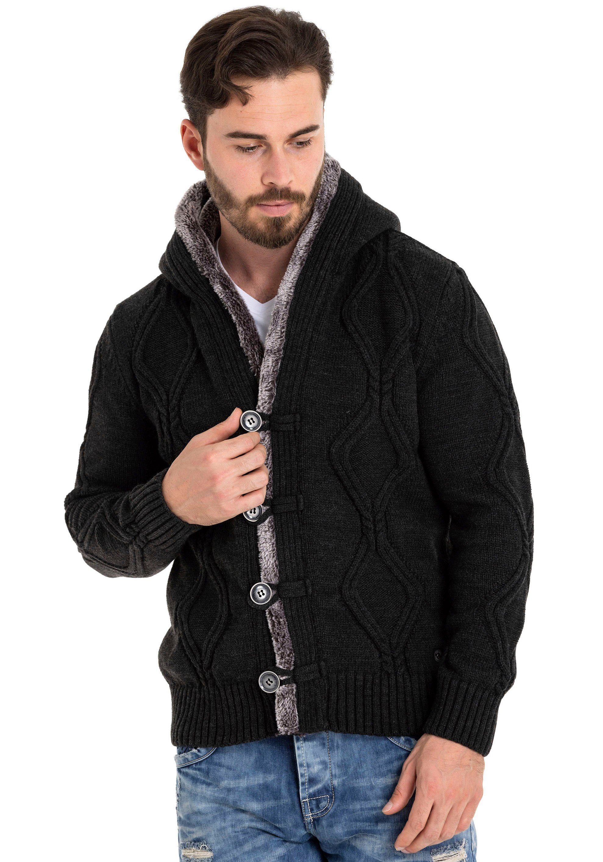 Cipo & Baxx Kapuzenstrickjacke günstig online kaufen