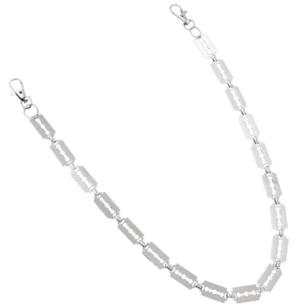 Ware aus aller Welt Hosenkette Einreihig mit Rasierklingen Design Karabiner Geldbörsen Biker Kette, (1-tlg)