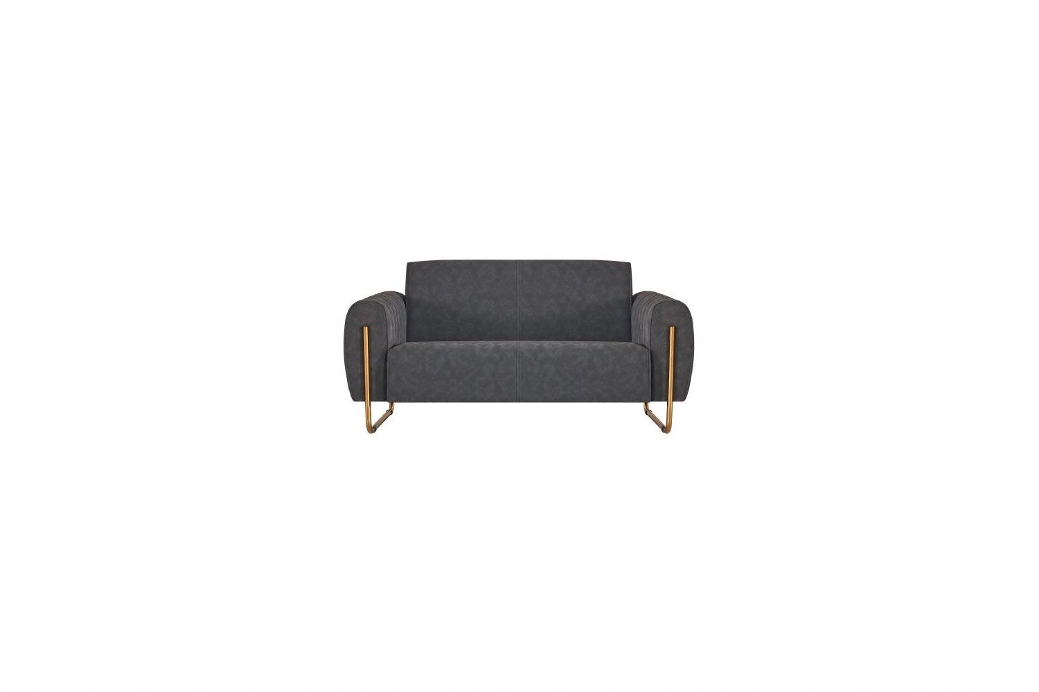 Xlmoebel Polstergarnitur Grau Stoffsofa 2-Sitzer Edelstahl Modern für Arbeitszimmer, (1-tlg), Made in Europa