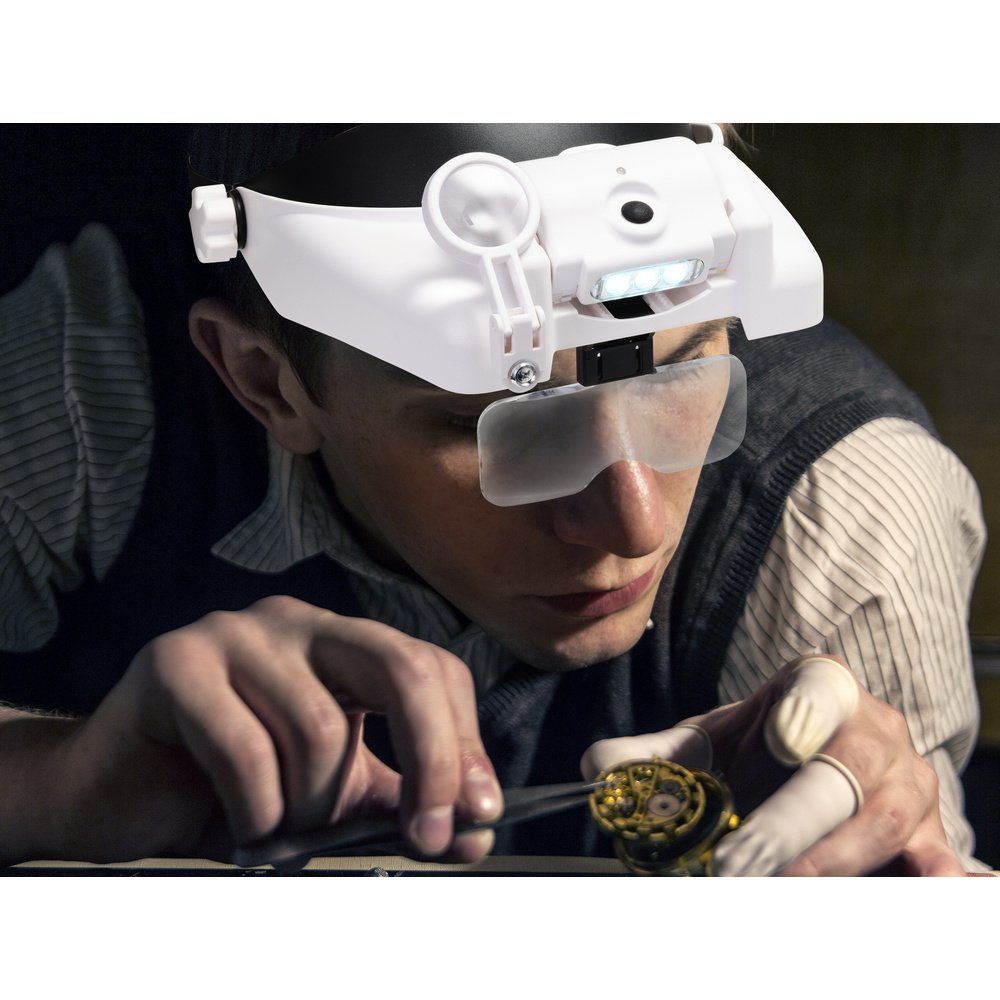 TOOLCRAFT Handlupe TOOLCRAFT TO-7440588 LED-Kopflicht mit LED-Beleuchtung Vergrößerungsf