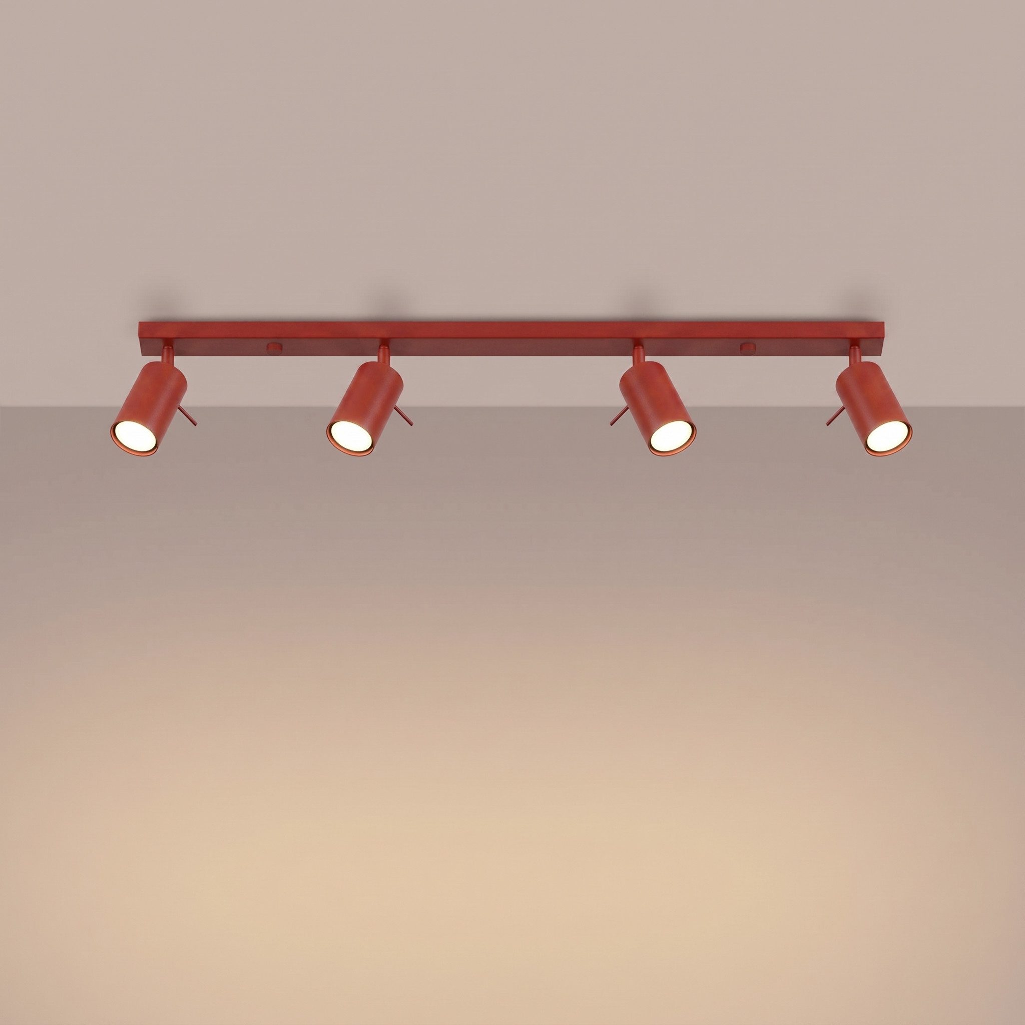 SOLLUX lighting Deckenleuchte Plafond RING 4L rot, Nicht enthalten