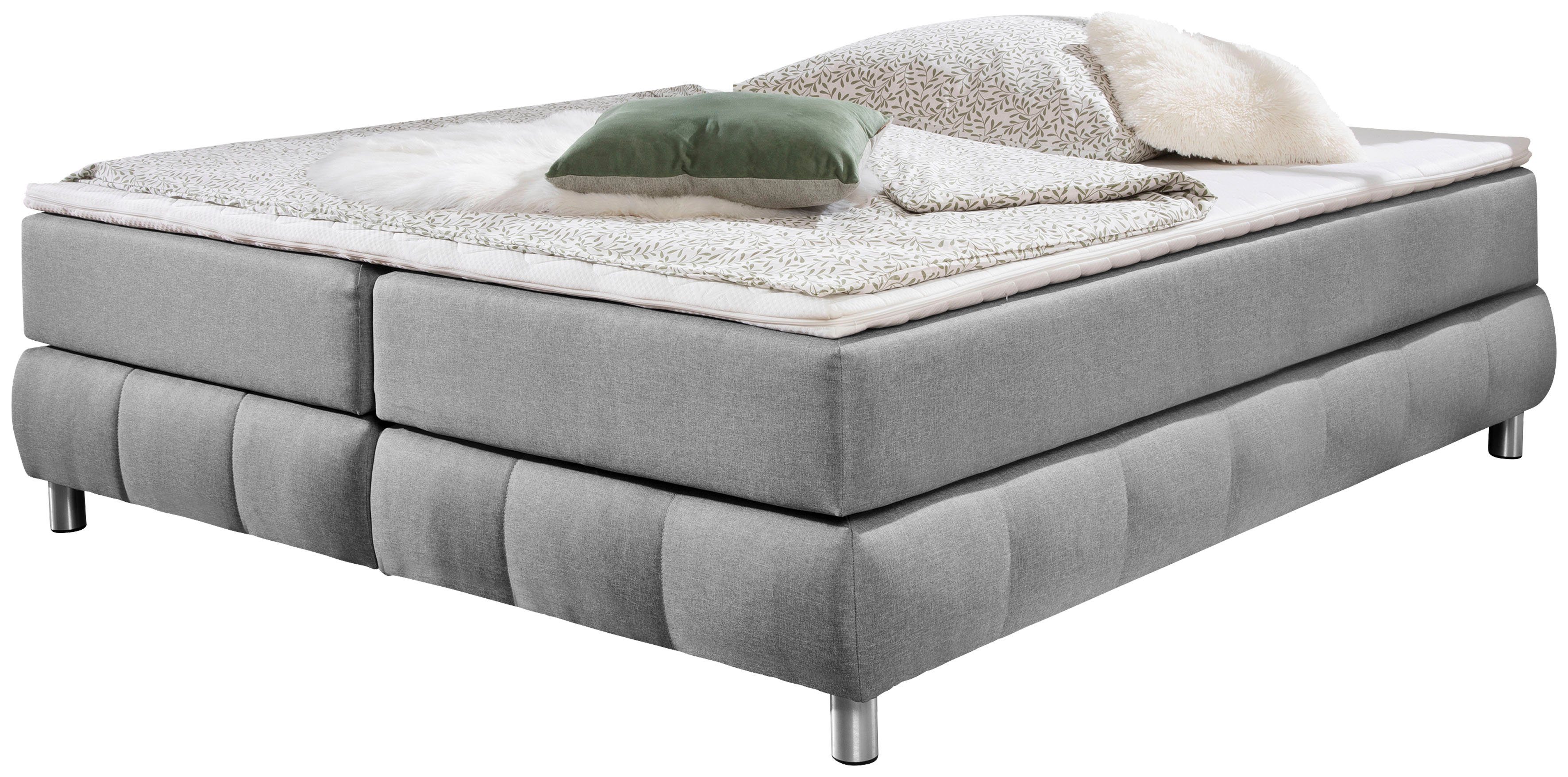 Home affaire Boxspringbett Salo, Ohne Kopfteil, inkl. Topper, auch in Überlänge 220 cm