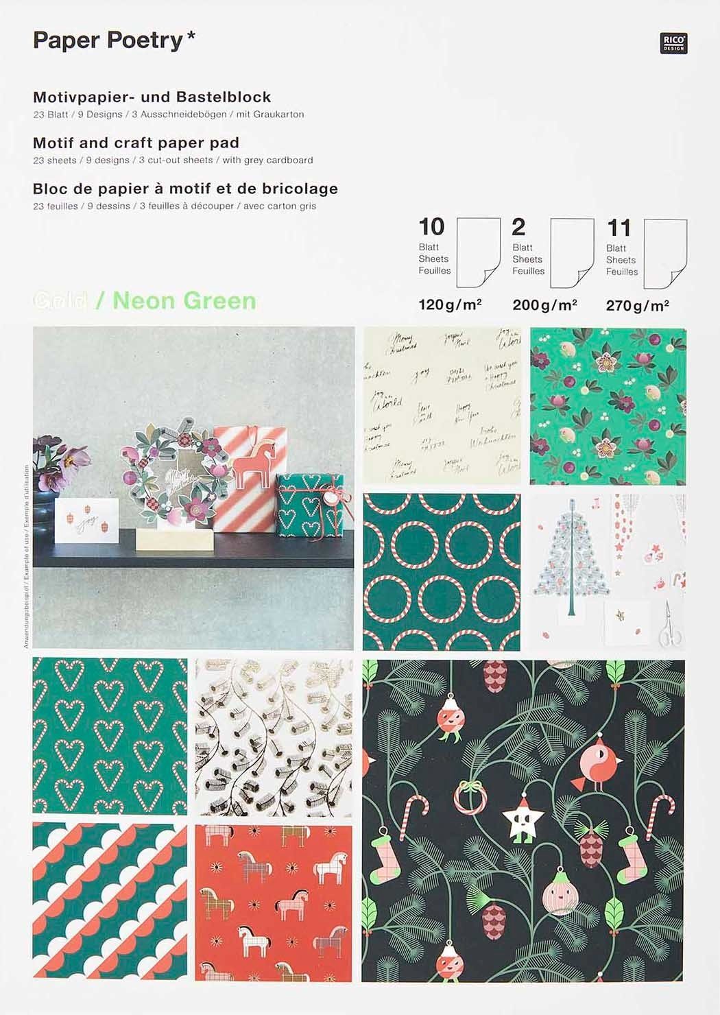 Rico Design Motivpapier Christmas Rocks, 23 Blatt