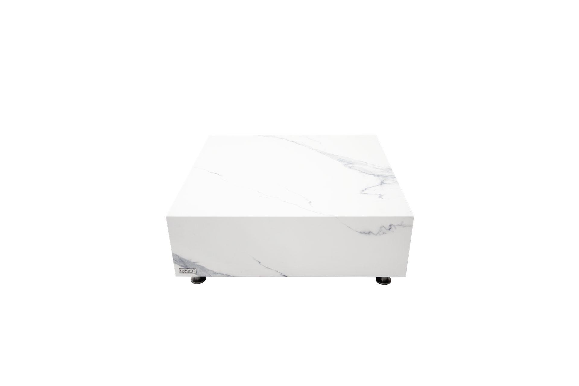 ELEMENTI Couchtisch BIANCO Tisch, Porzellan-Marmor, hochglanz, pflegeleicht, langlebig (1-St., Couchtisch aus Beton), Bianco Weiß,Marmor