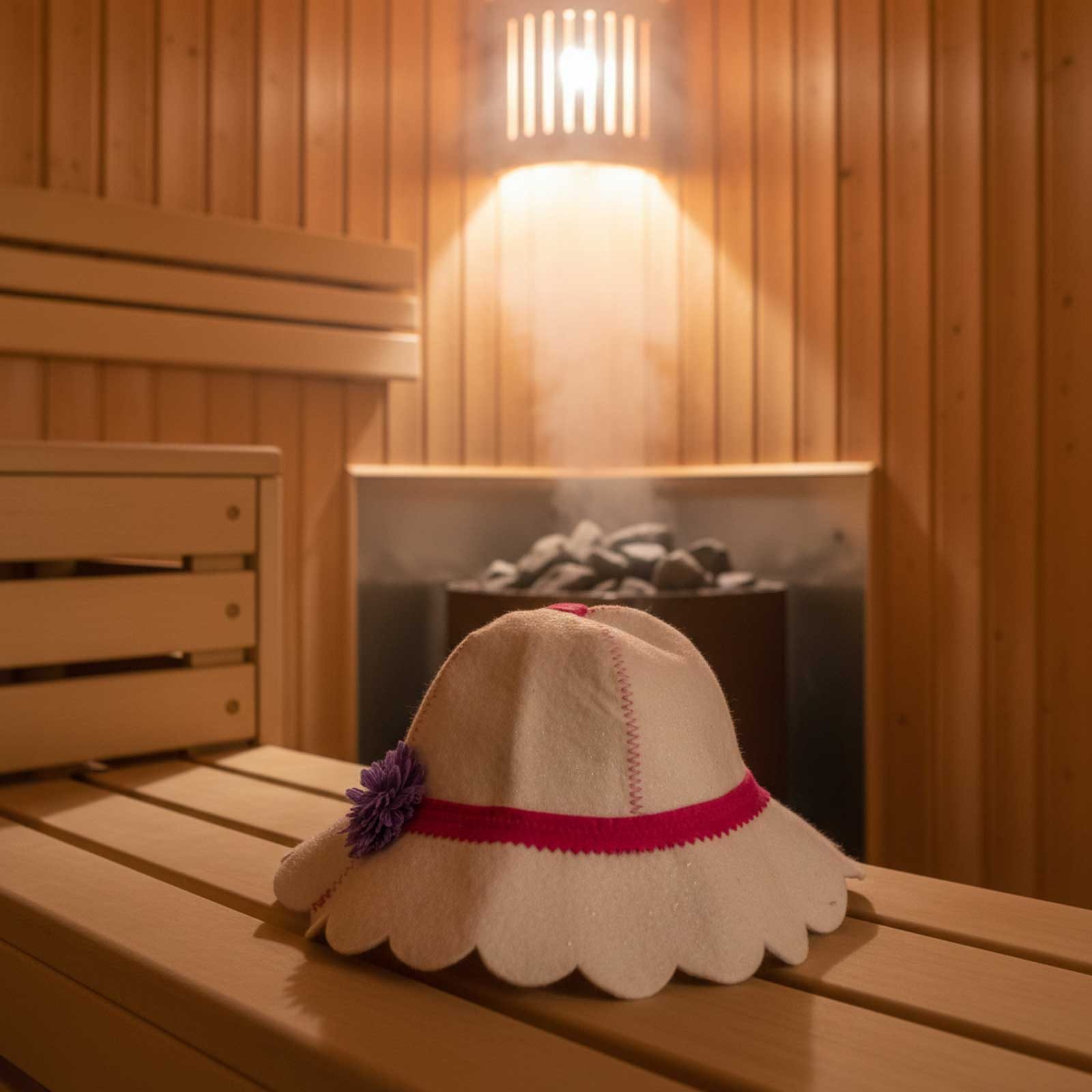mütze in sauna BIGPAN Saunakopfstütze Filzkappe