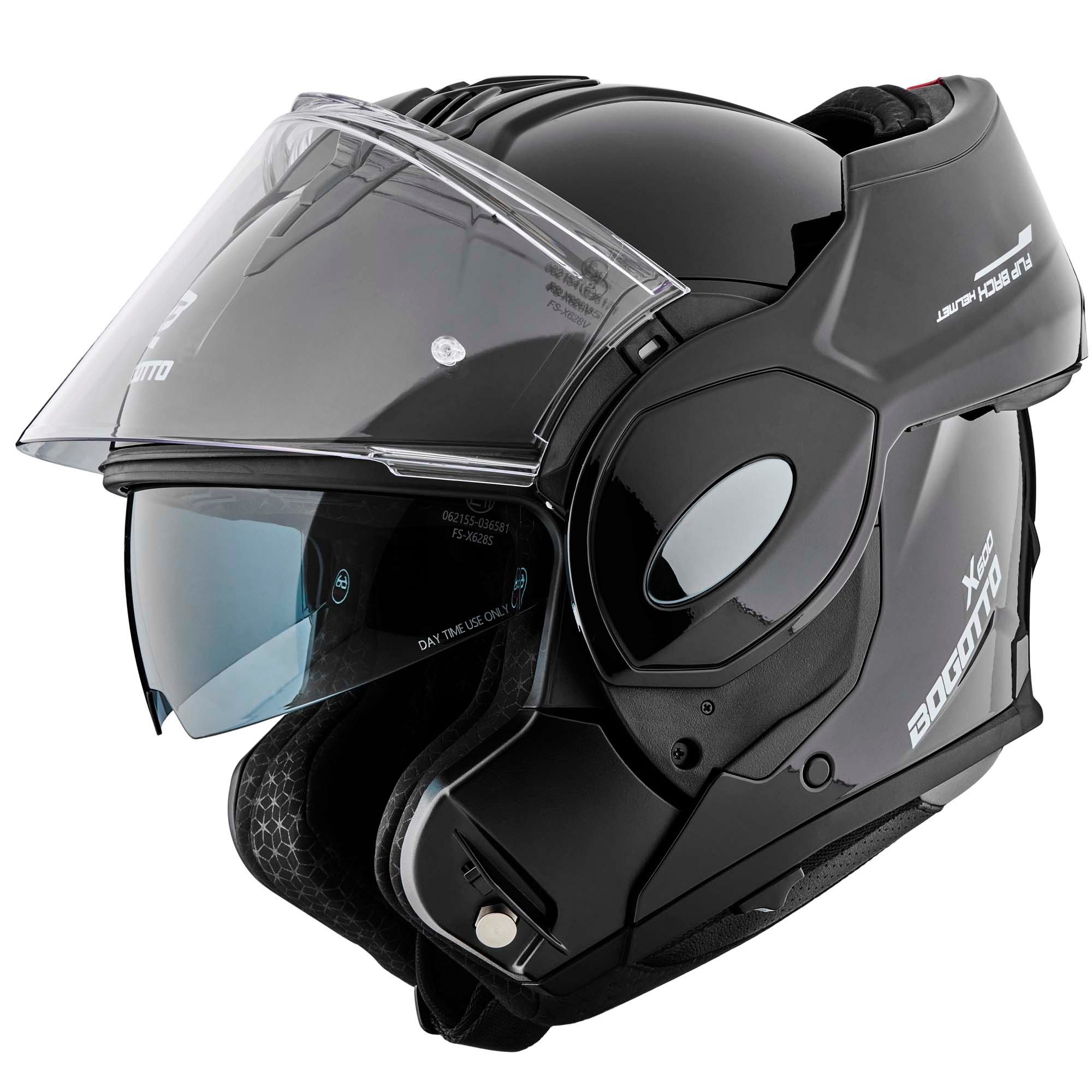 Bogotto Motorradhelm FS-X600 Klapphelm, vorbereitet für Kommunikationssystem,integriertes Sonnenvisier