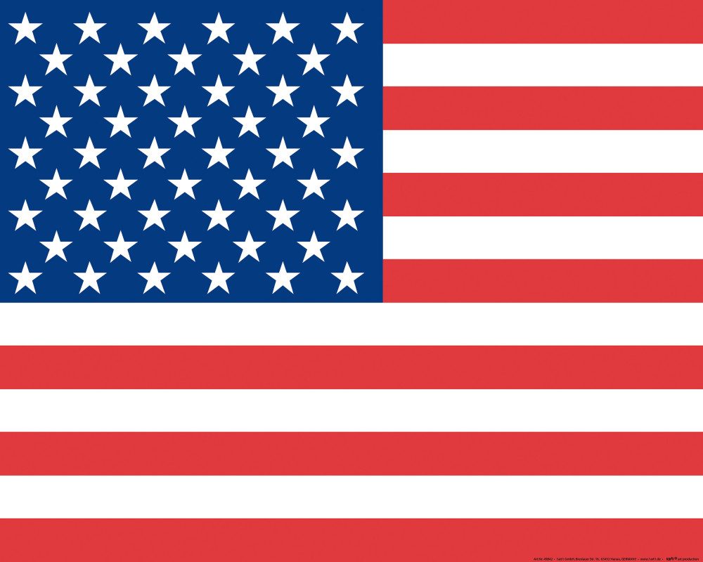 1art1 Poster USA Kunstdruck Bild - Flaggen Der Welt (40 x 50 cm)