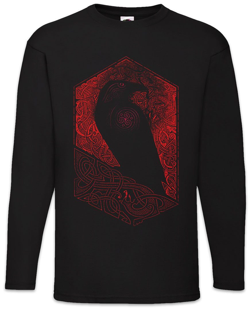 Langarmshirt Norse Raven B Langarm T-Shirt Raben Raven Hugin Munin Wikinger Tyr