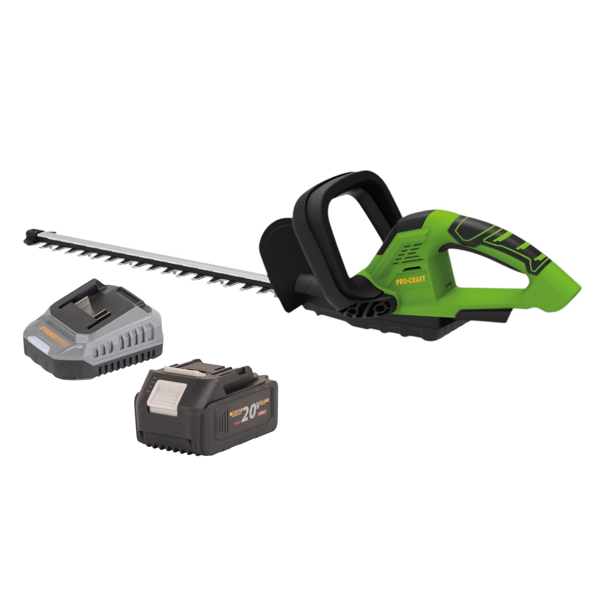 PRO CRAFT Akku-Heckenschere PZA24bb 20 V 510 mm Brushless + 1x Akku 4,0 Ah + Ladegerät