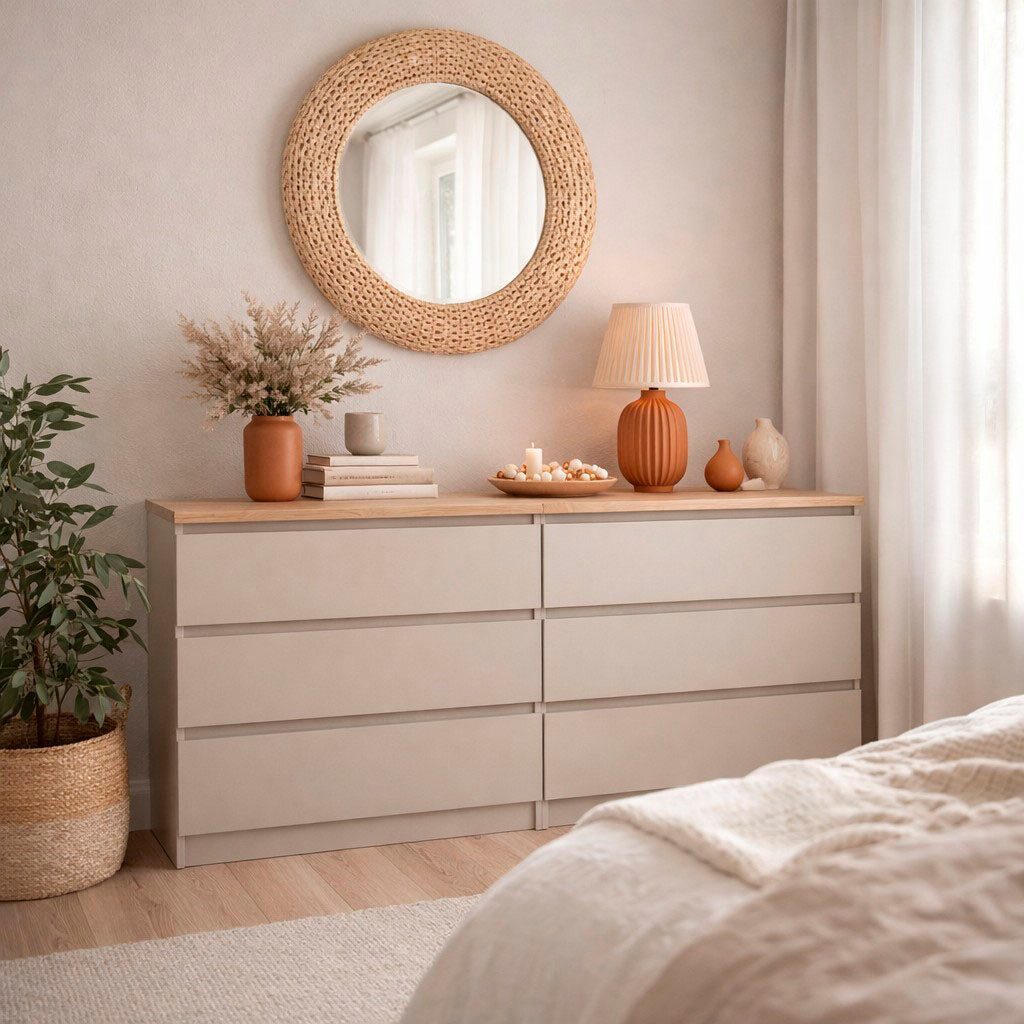 Home affaire Kommode Naia, 6 Schubladen im skandinavischen Design, Breite 158 cm, Viel Stauraum mit griffloser Front, in mehreren Farben