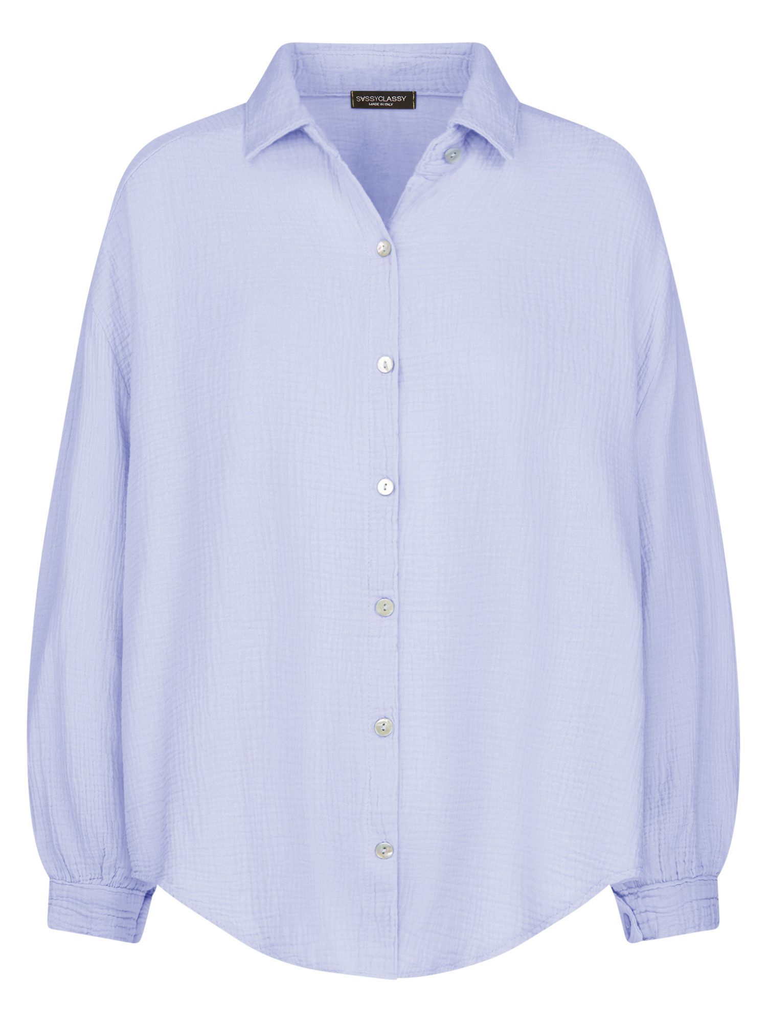 SASSYCLASSY Longbluse Oversize Musselin Bluse Damen günstig online kaufen