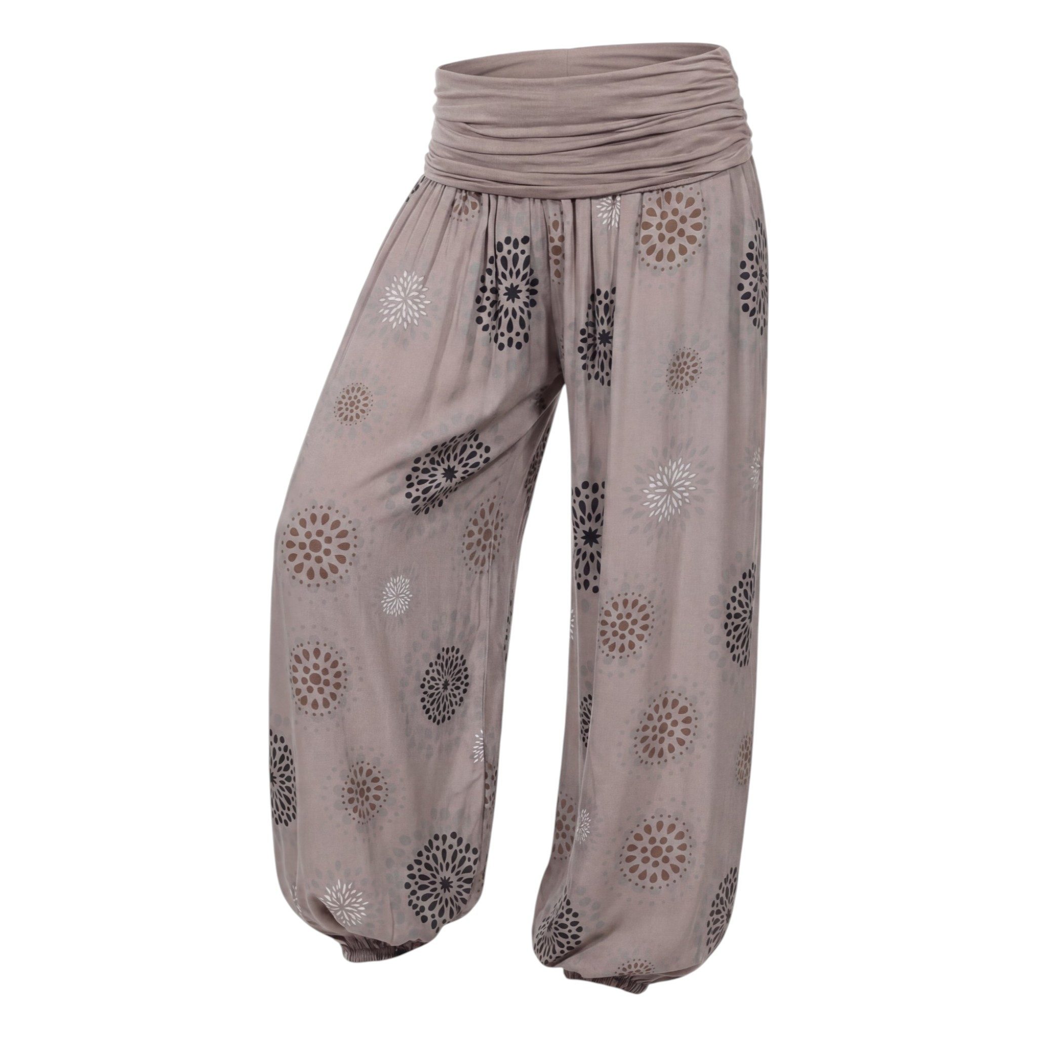 OriginalYou Haremshose Pluderhose für Damen leichte Haremshose sommerliche Yogahose Middle Waist, mit elastischem Bund, weites Bein