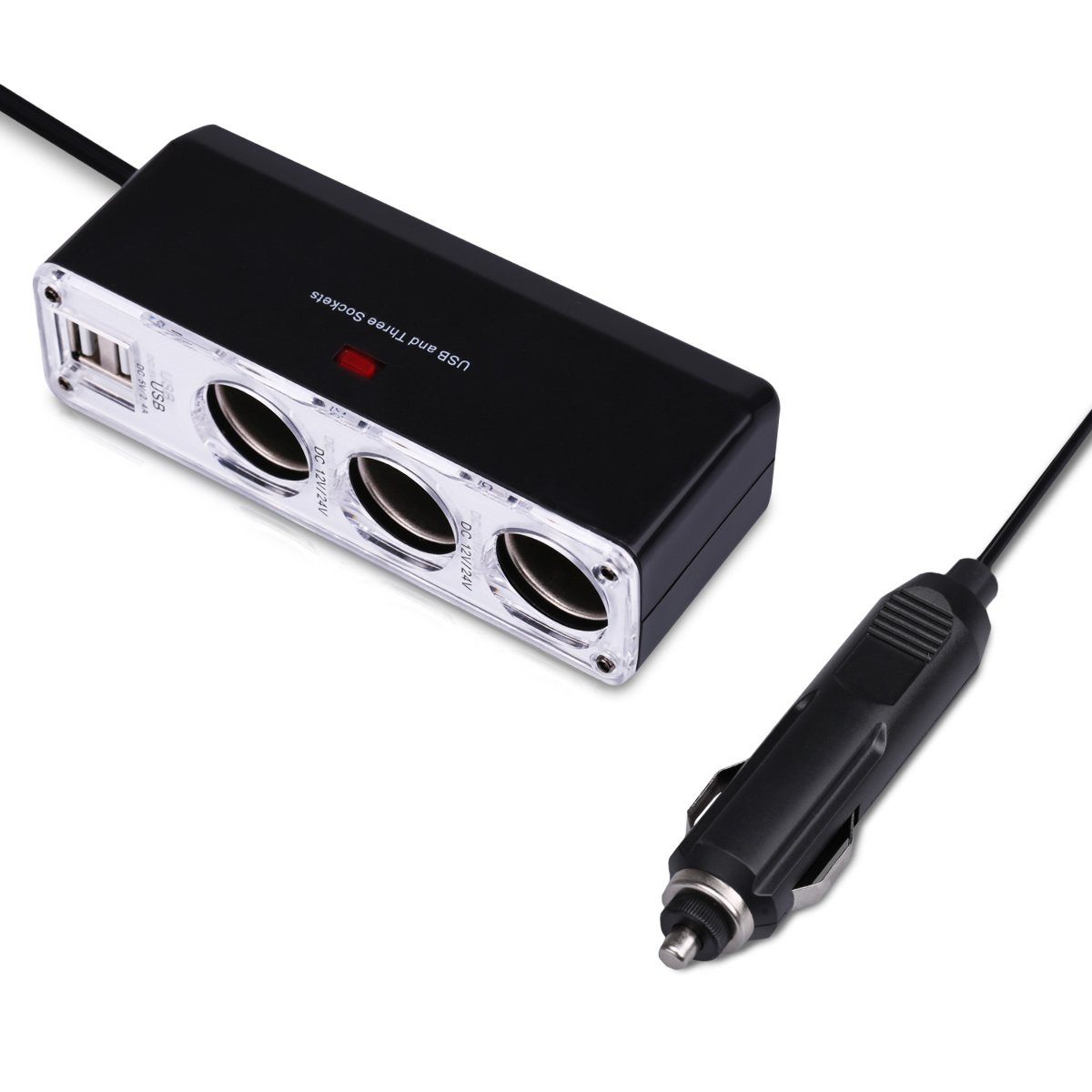 Auto PKW 3x 12V Steckdose 2x USB Adapter Verteiler für