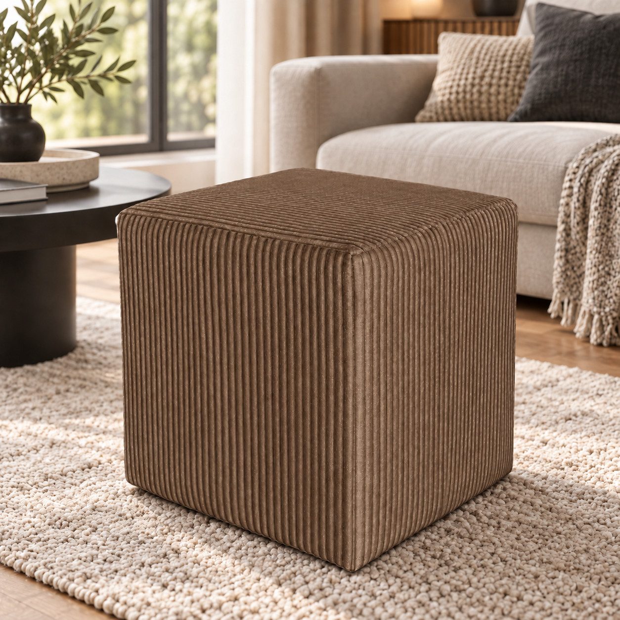 Best for Home Sitzwürfel Pouf Hocker – Samt, Fußhocker & Sitzpuff (Sitzwürfel / Pouf Hocker, 1 St., 1x Sitzwürfel / Pouf Hocker), multifunktional, Dekoelement, kompakt, weich gepolstert