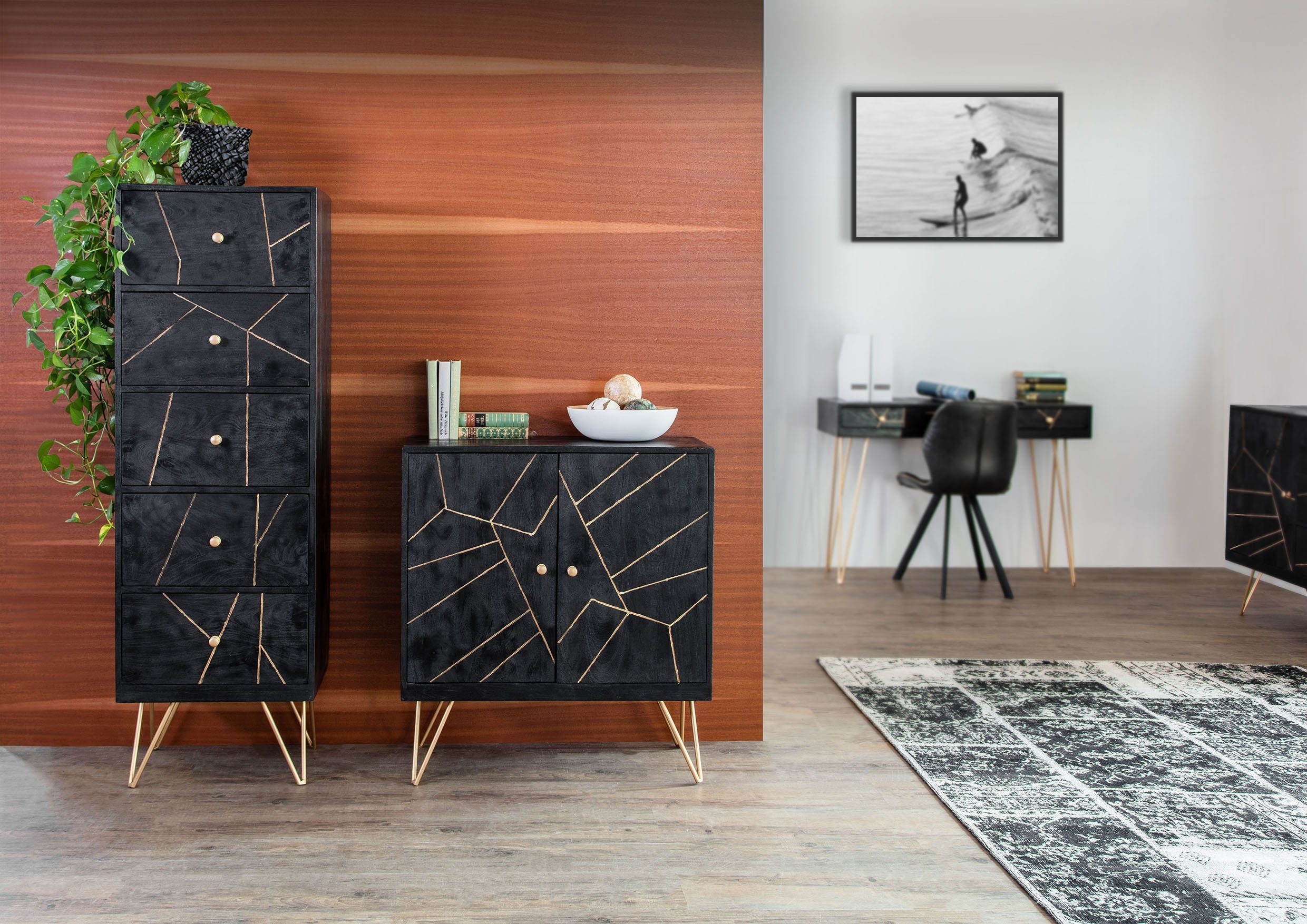 Gutmann Factory Kommode Scan, mit modernen Haarnadel Beinen