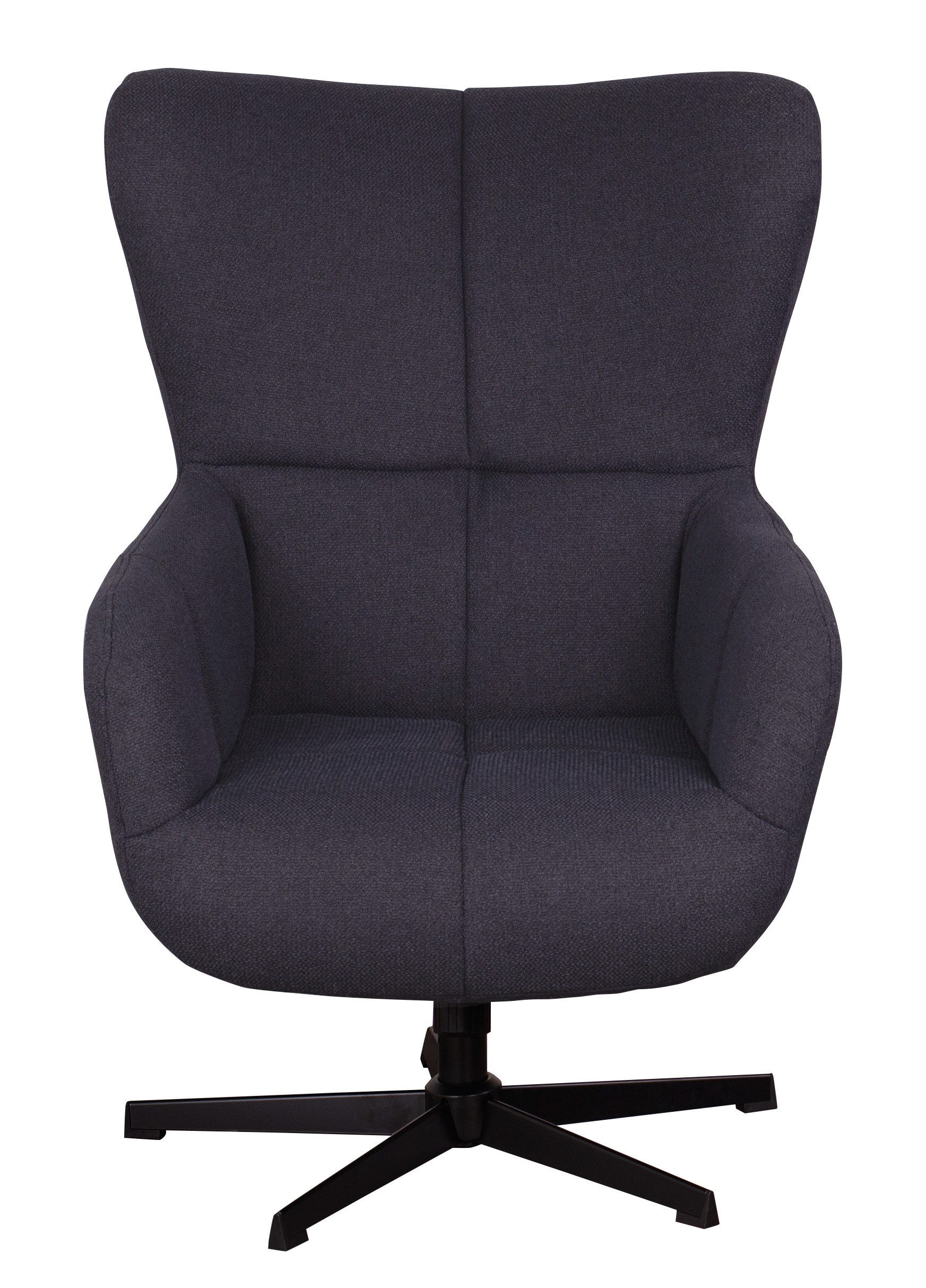 MR.DEKO Ohrensessel Sava gepolsterter Sessel bequem mit Fußhocker, Metallfuß für sicheren Stand, Big-Sessel mit Armlehnen