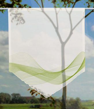 Scheibengardine Stream Horizon green, Spitze Gardine, transparent, gardinen-for-life