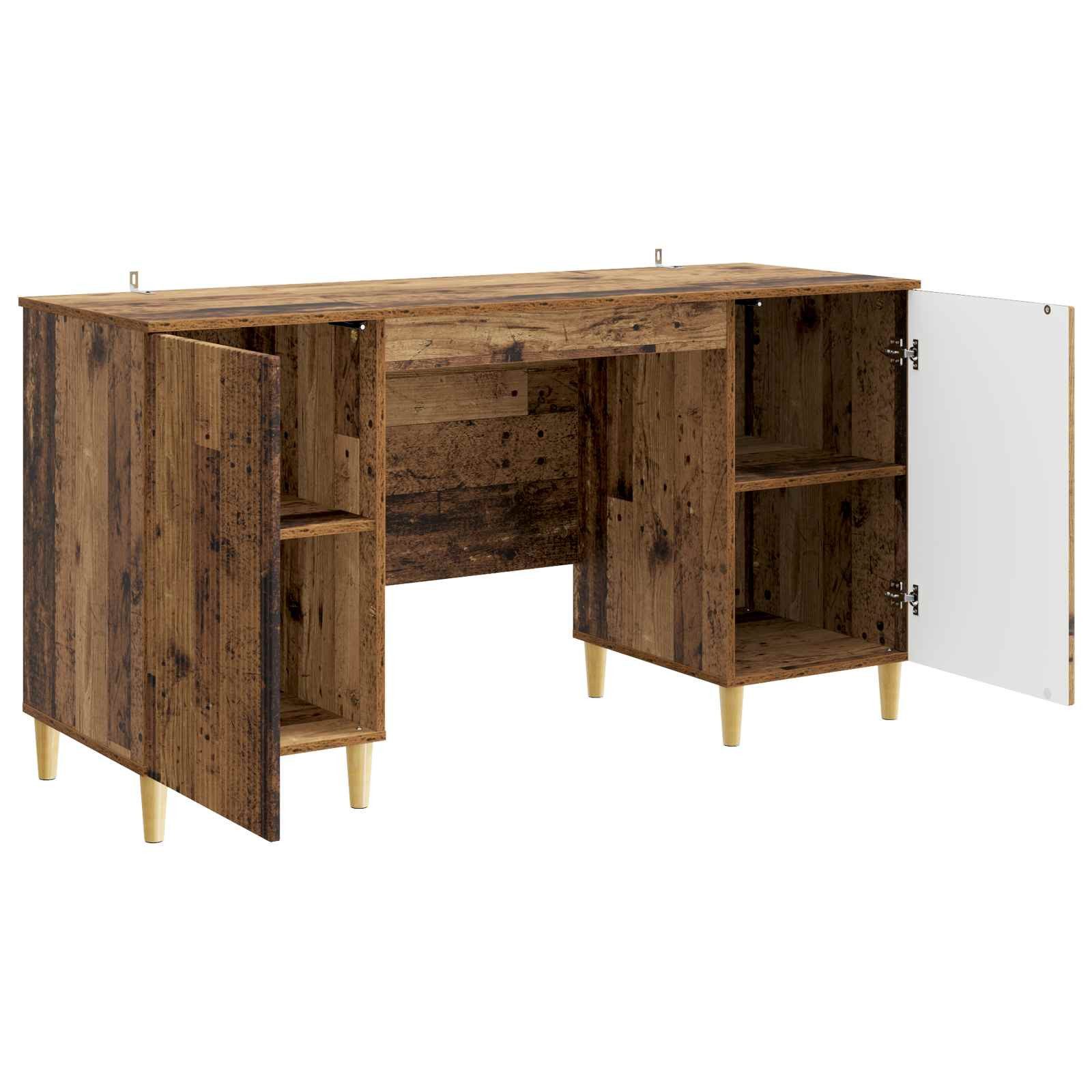 vidaXL Schreibtisch Schreibtisch mit Regal Altholz 142,5 x 50 x 75 cm Holzwerkstoff (1-St)
