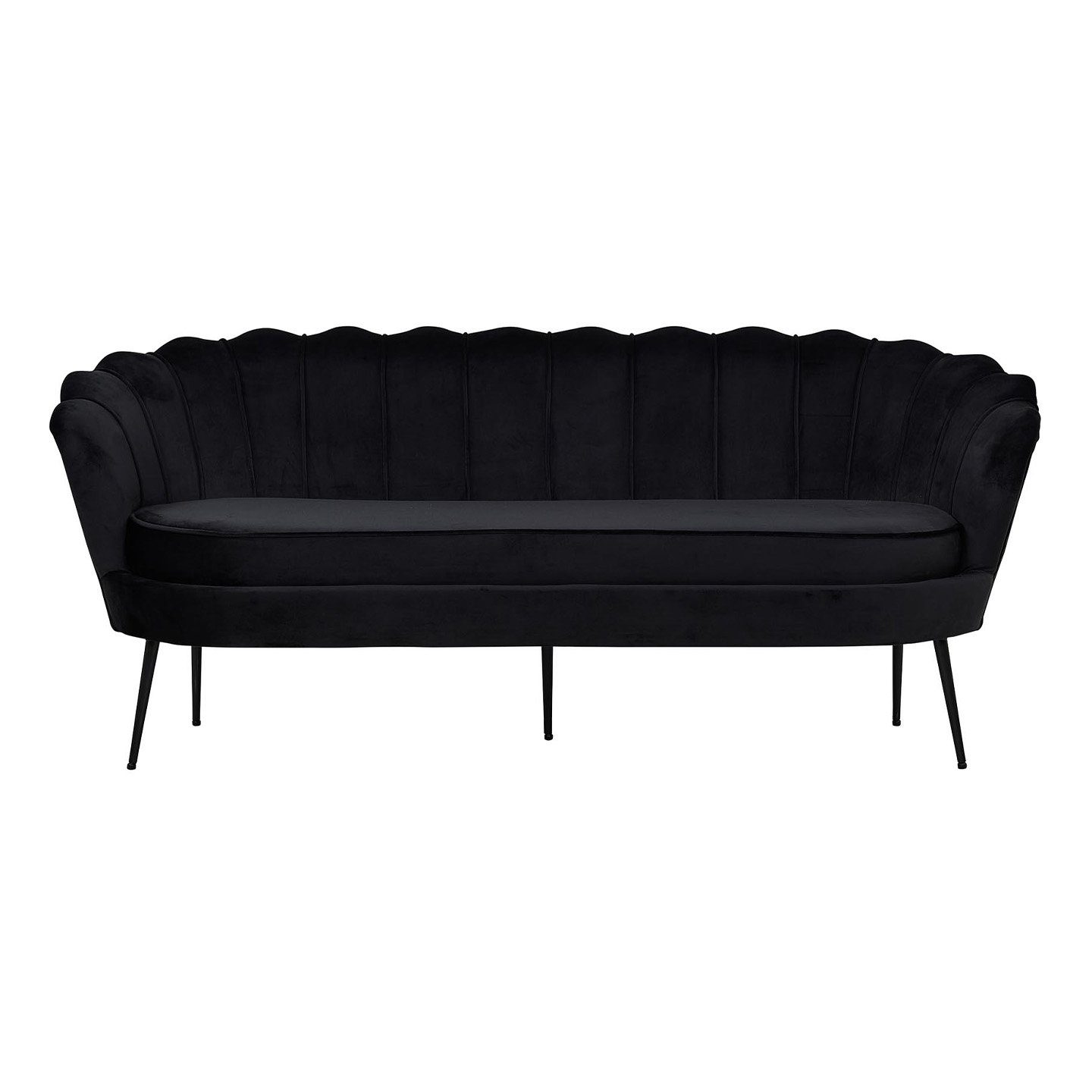 ebuy24 Sofa Nice Sofa 3 Personen velour schwarz.