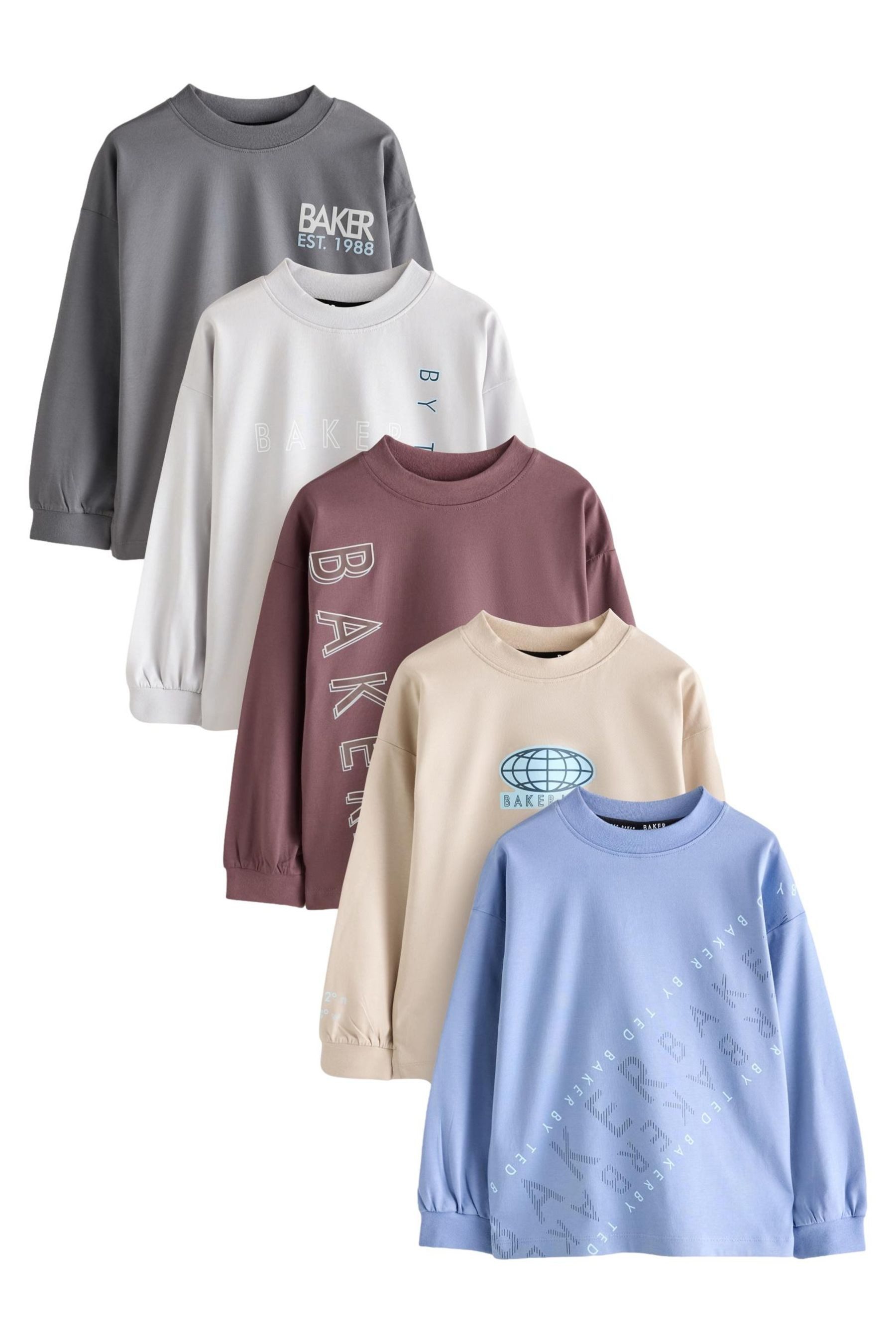 Baker by Ted Baker Langarmshirt Baker by Ted Baker Langarmshirt, 5er-Pack (5-tlg)