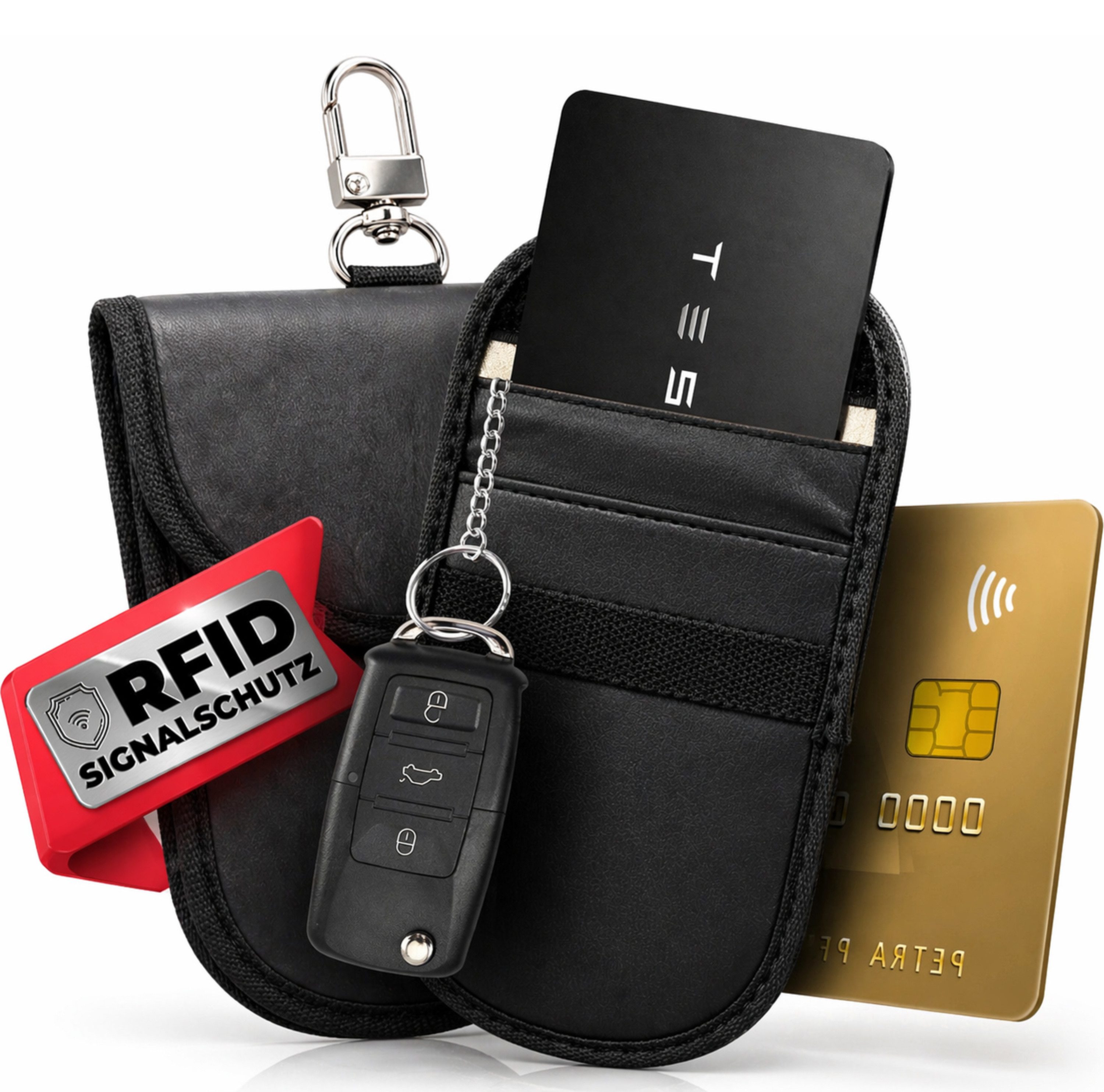 Schlüsseltasche RFID-Blocker Autoschlüssel TESLA Karte Kreditkarte Keyless Go Schutz