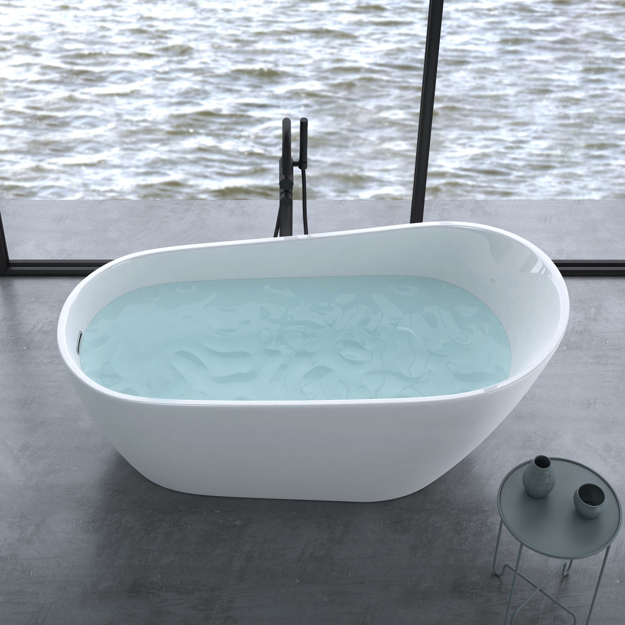 doporro Badewanne Design-Badewanne Freistehend inkl. Ablaufgarnitur günstig online kaufen