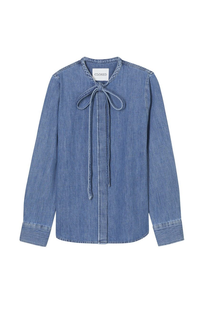 CLOSED Langarmbluse Bluse mit Schleifenkragen