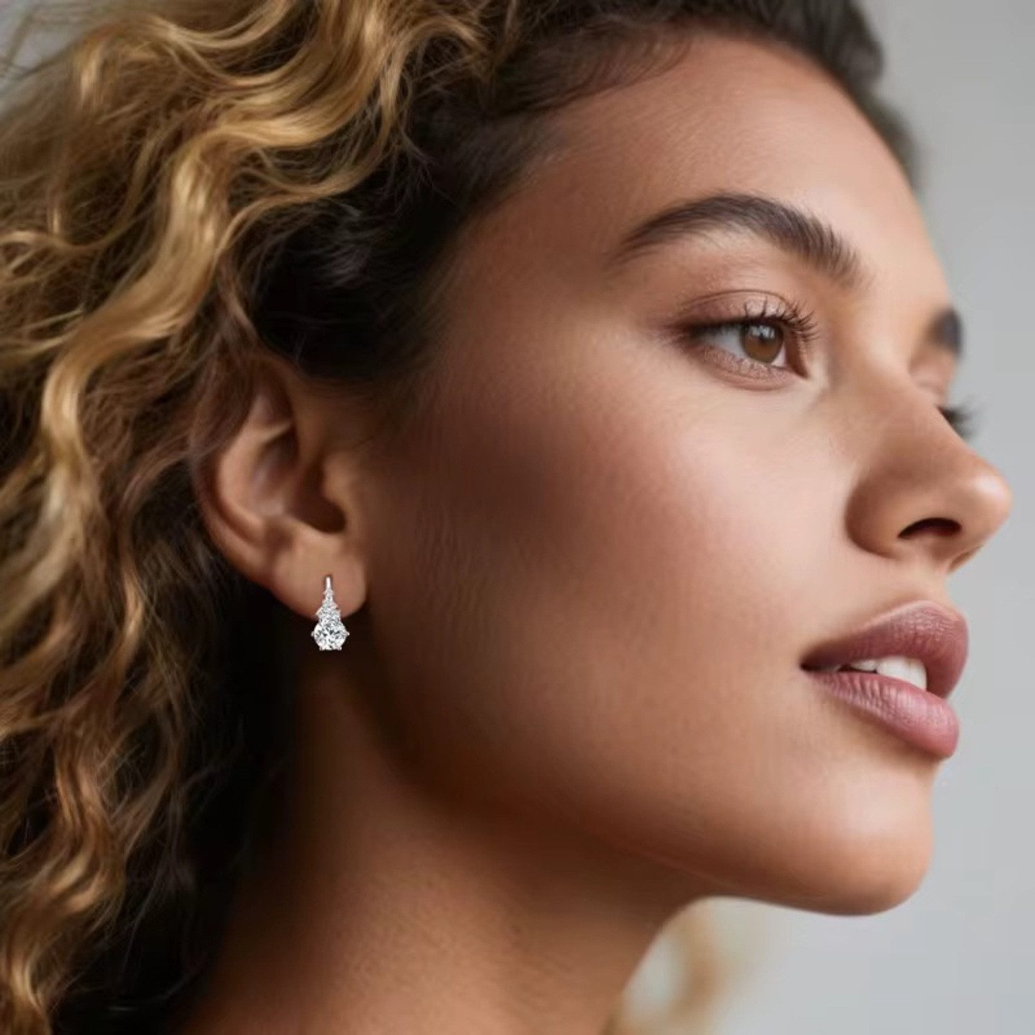 ROUGEMONT Paar Creolen Funkelnde Moissanit Creolen Ohrringe 1,0ct Gold, Ech günstig online kaufen