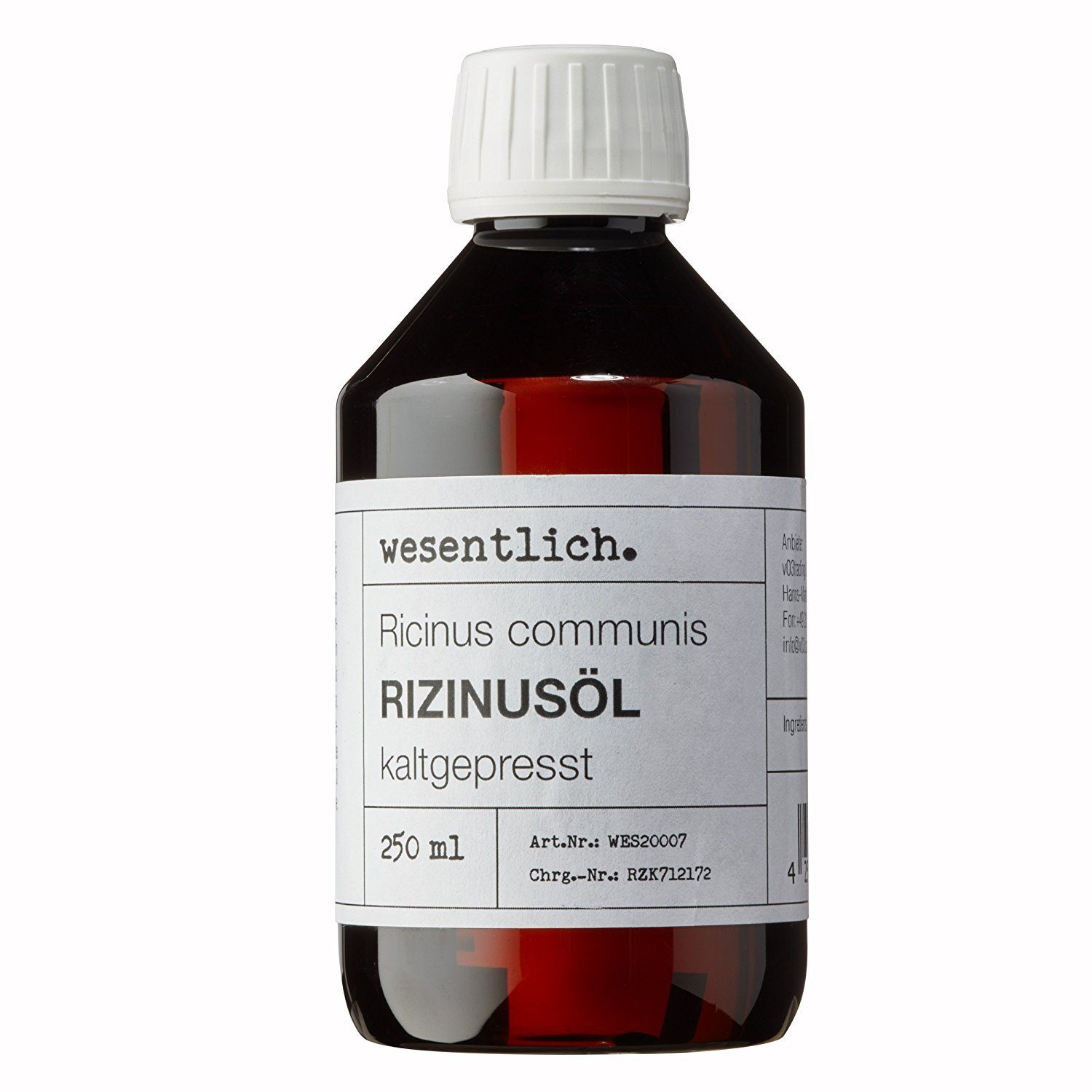 wesentlich. Körperöl Rizinusöl kaltgepresst (250ml) - reines Rizinusöl (Ricinus communis) ohne zusätzliche Inhaltsstoffe von wesentlich.