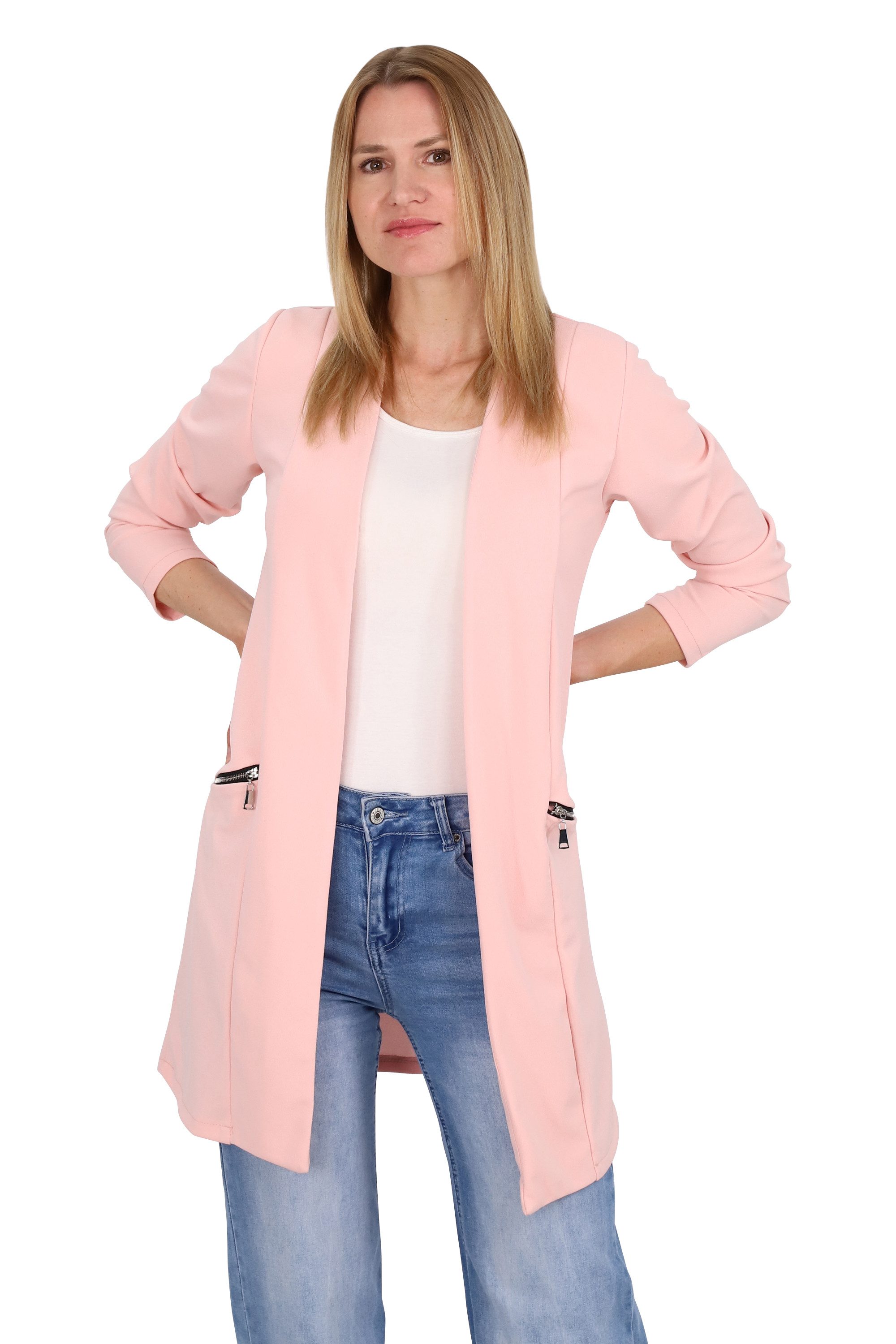 malito more than fashion Jackenblazer Long Blazer 6041 offener Long Blazer