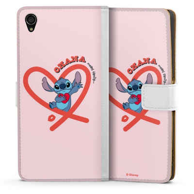 DeinDesign Handyhülle »Stitch Ohana Pink Heart«, Sony Xperia Z3 Hülle Handy Flip Case Wallet Cover Handytasche Leder