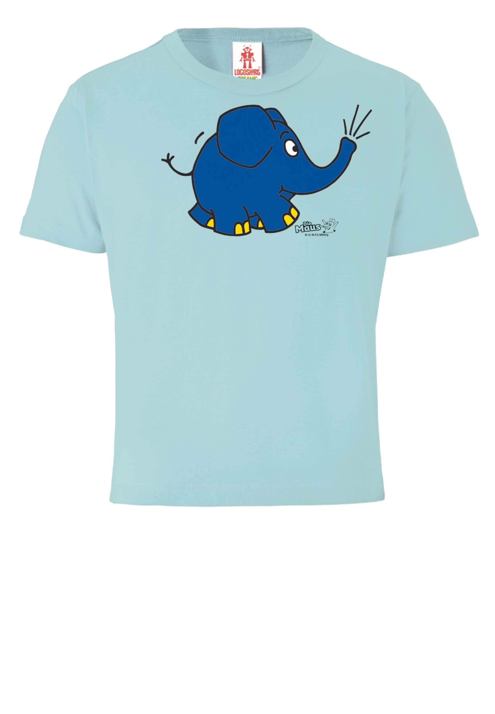 hellblau Törö mit T-Shirt Sendung Maus mit der coolem - Elefant Print LOGOSHIRT