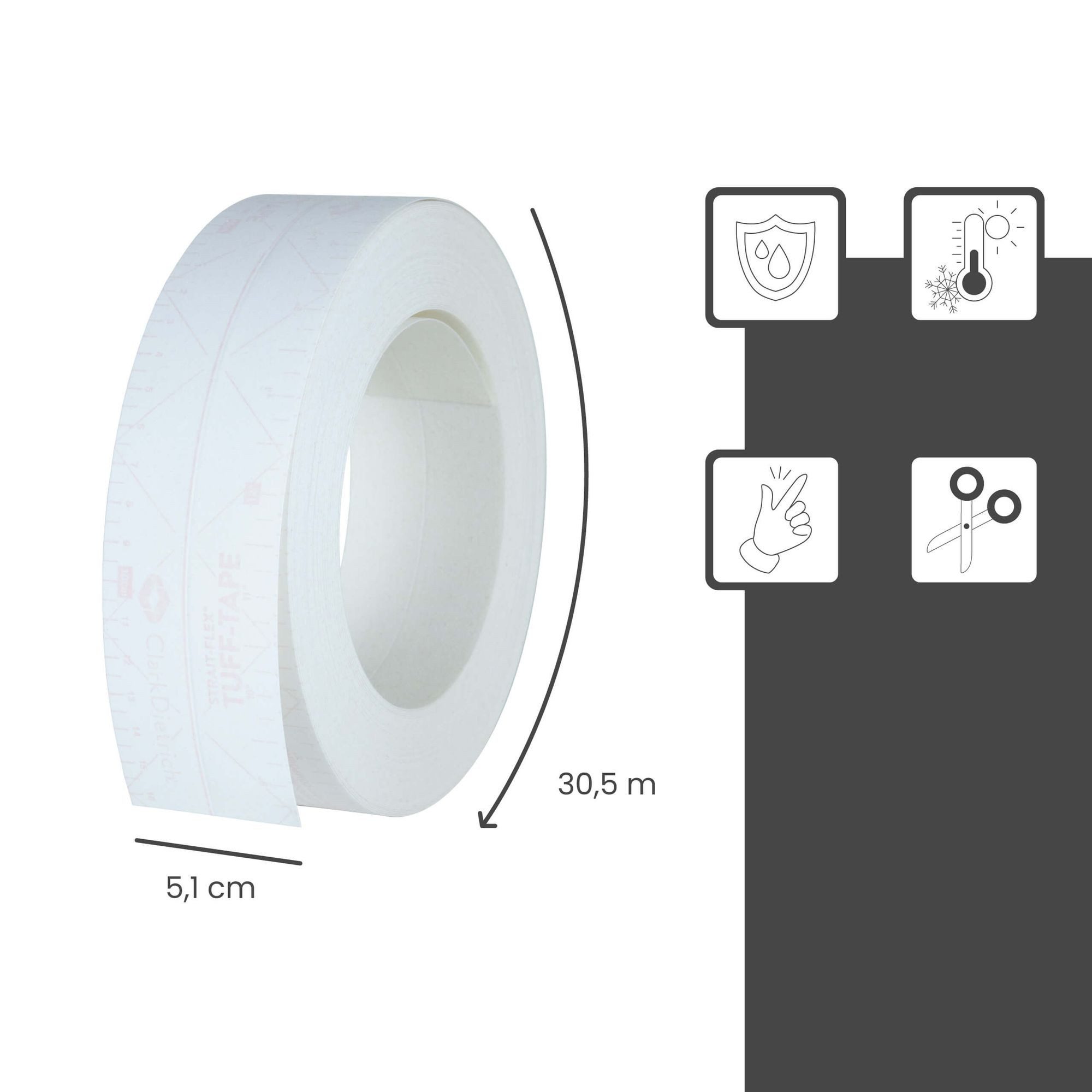 Strait-Flex Profil TUFF TAPE Eckschutzschiene für Trockenbau (30m Weiß Profil, 1-St), Kantenschutz, Rissfest und hohe Haftung, Korrosionsbeständig – Bild 2 von 5