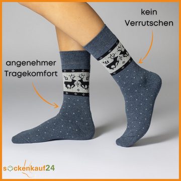 sockenkauf24 Thermosocken 6 oder 12 Paar Damen Wintersocken D27 kuschlig warm (6-Paar, 39-42) mit Innenfrottee - 11827