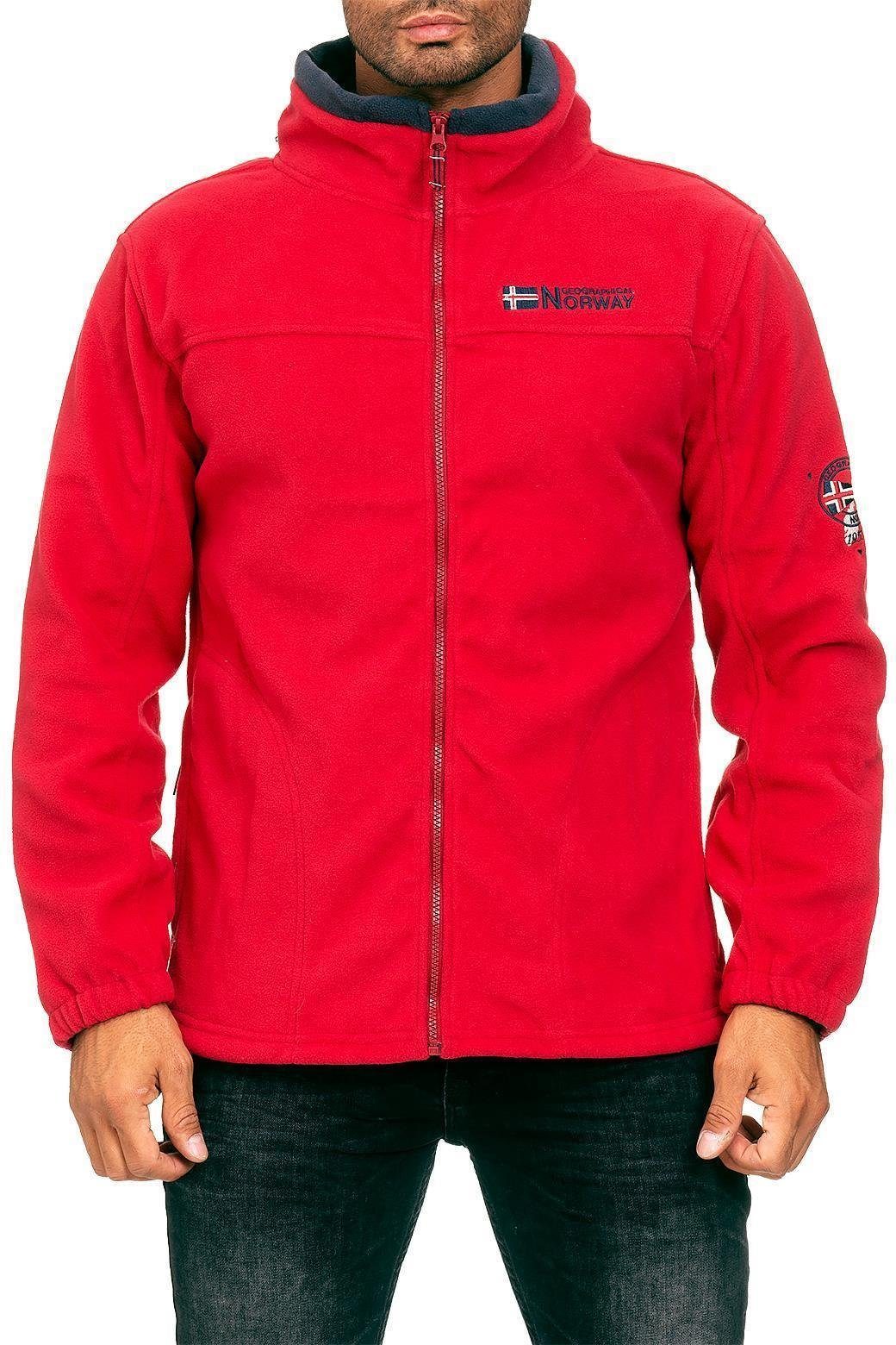 Geographical Norway Fleecejacke Trekking Outdoor Jacke batamazonie (1-St) mit eingelassener Kapuze rot