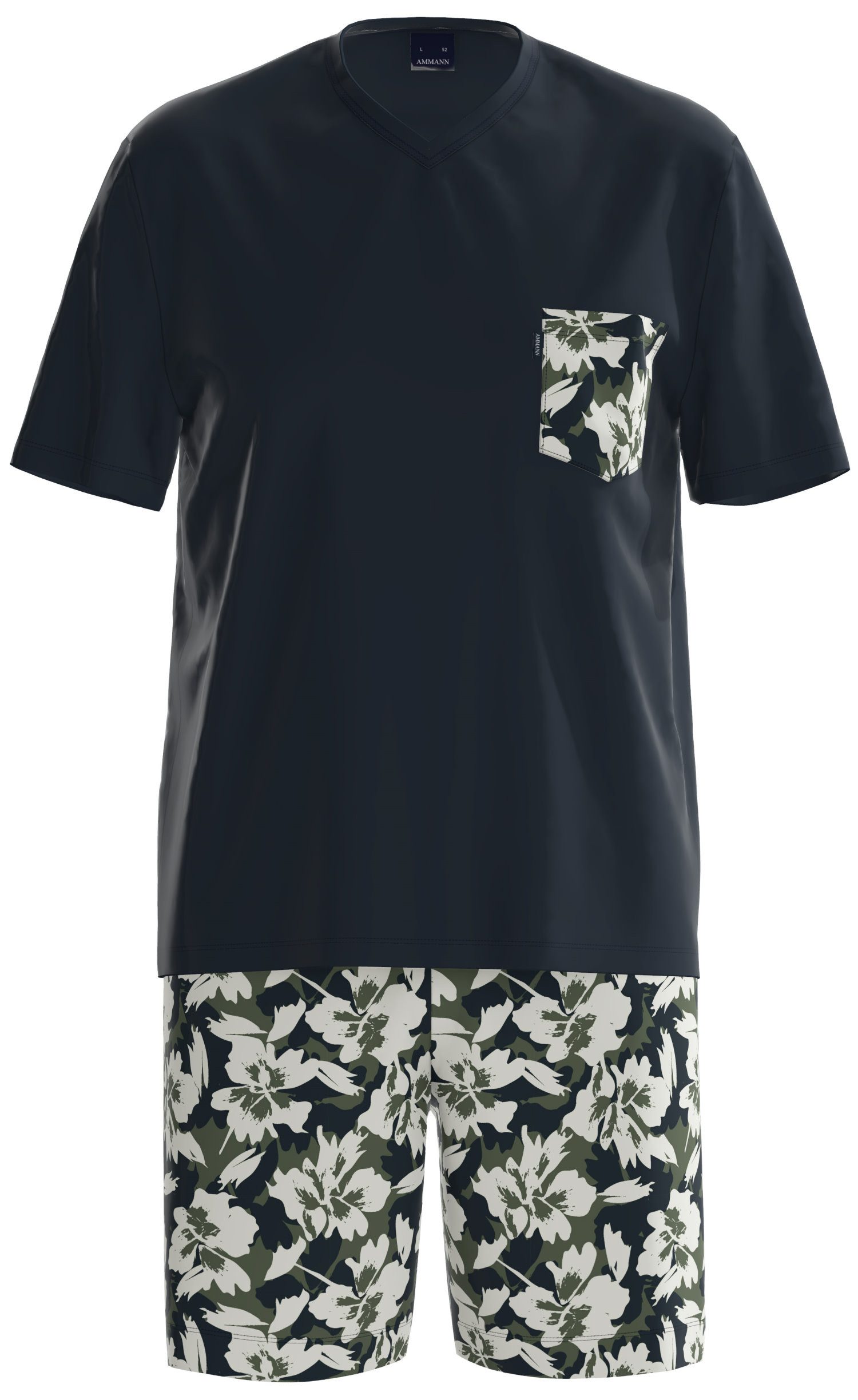 Ammann Shorty Herren Pyjama kurz (2 tlg) Baumwolle günstig online kaufen