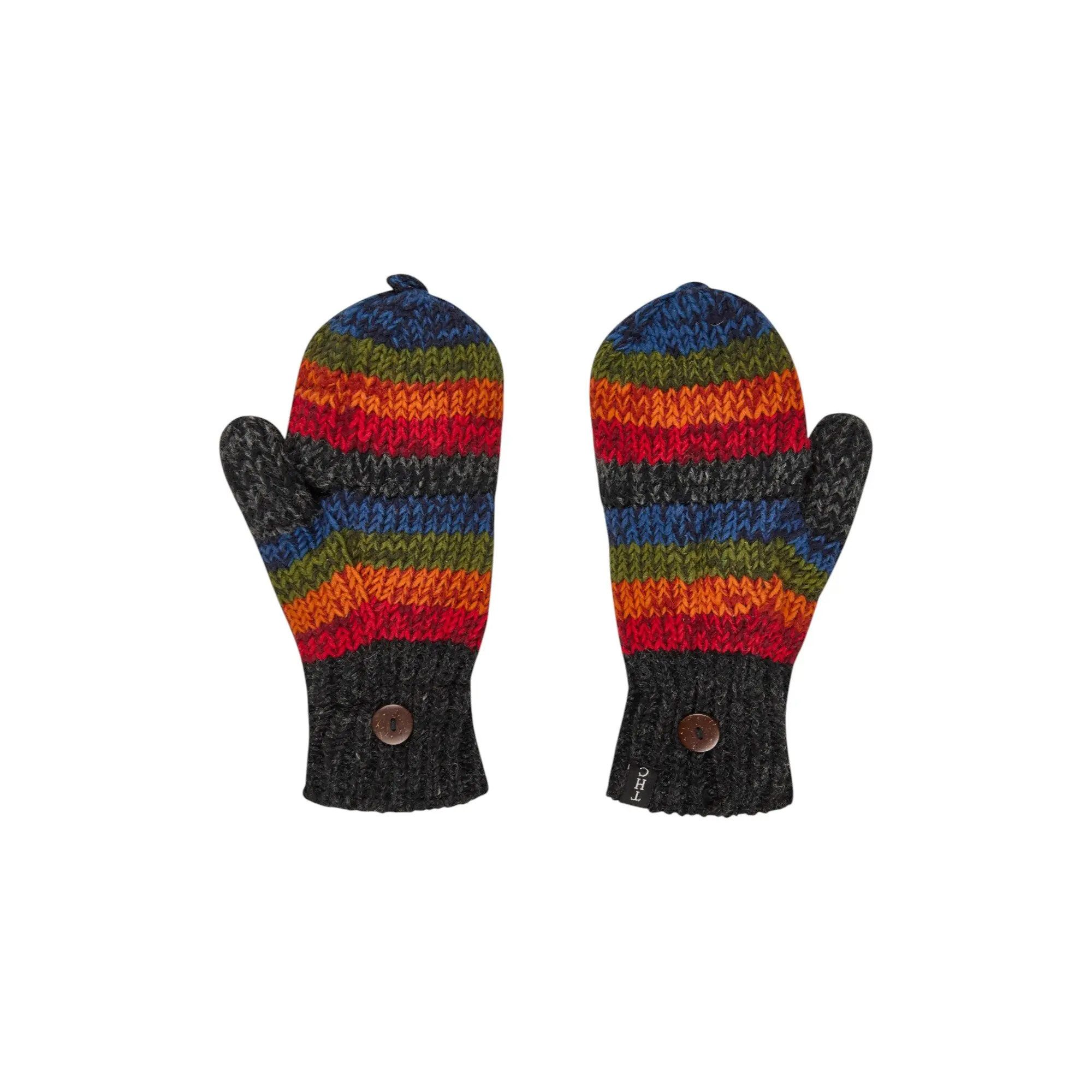 THC Natural Line Strickhandschuhe THC Klapphandschuhe 814 bunt (1-St., 1 Paar) abklappbare Fingerspitzen