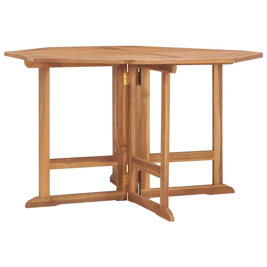 furnicato Gartentisch Garten-Esstisch Klappbar 110x110x75 cm Massivholz Teak