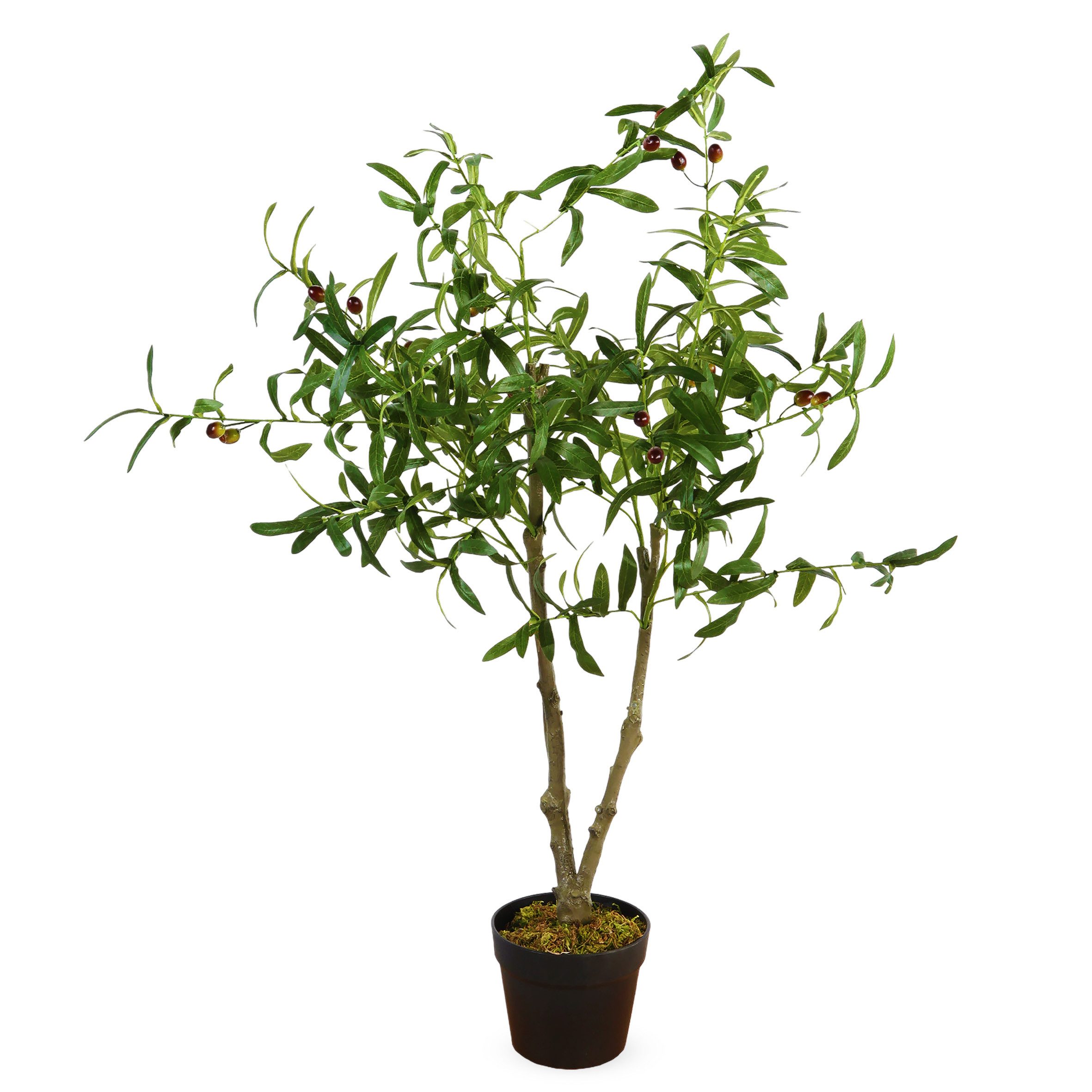 Künstliche Zimmerpflanze Kunstpflanze im Blumentopf 105 cm - Olivenbaum