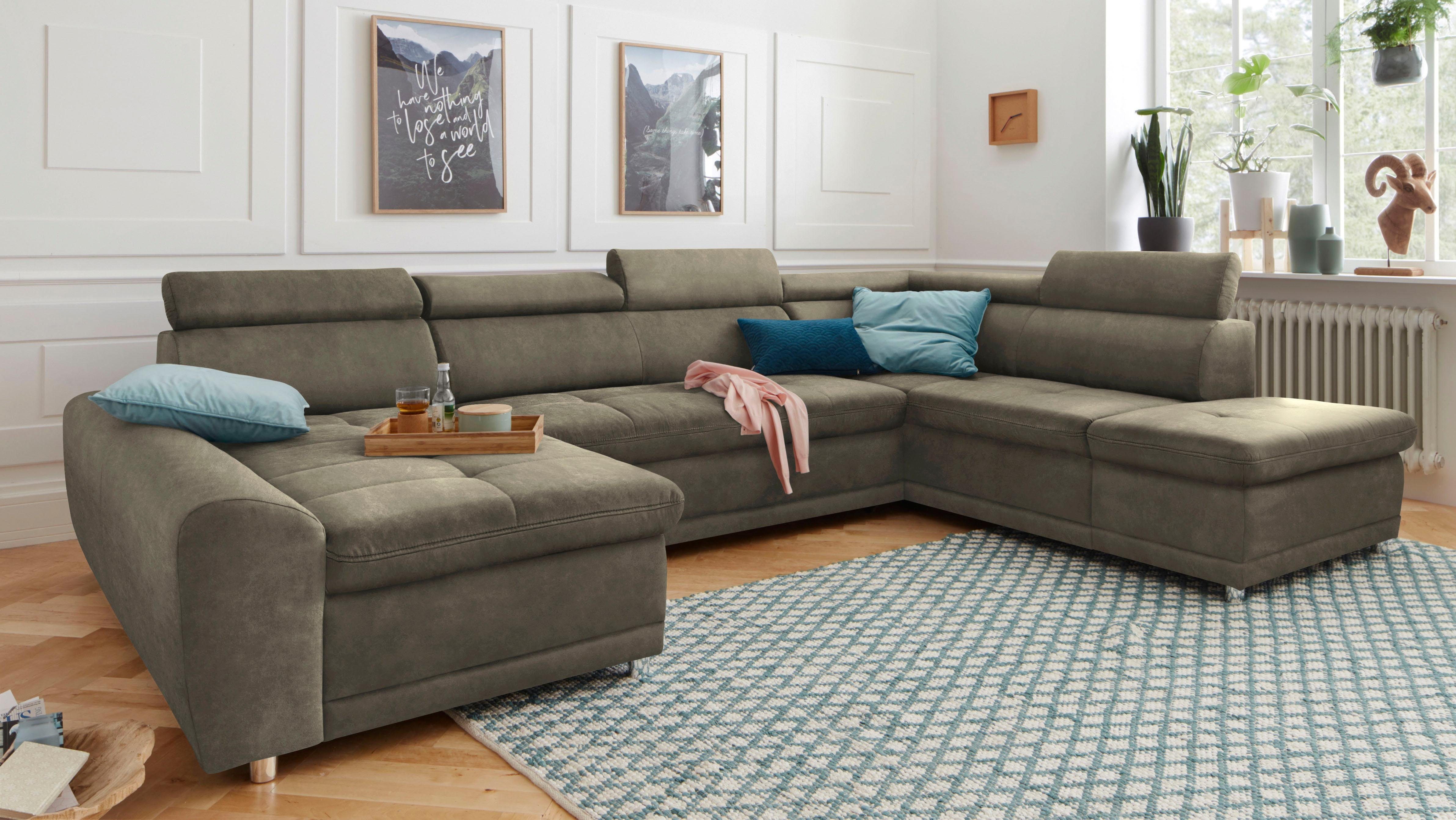 sit&more Wohnlandschaft "Riva U-Form", wahlweise mit Bettfunktion günstig online kaufen