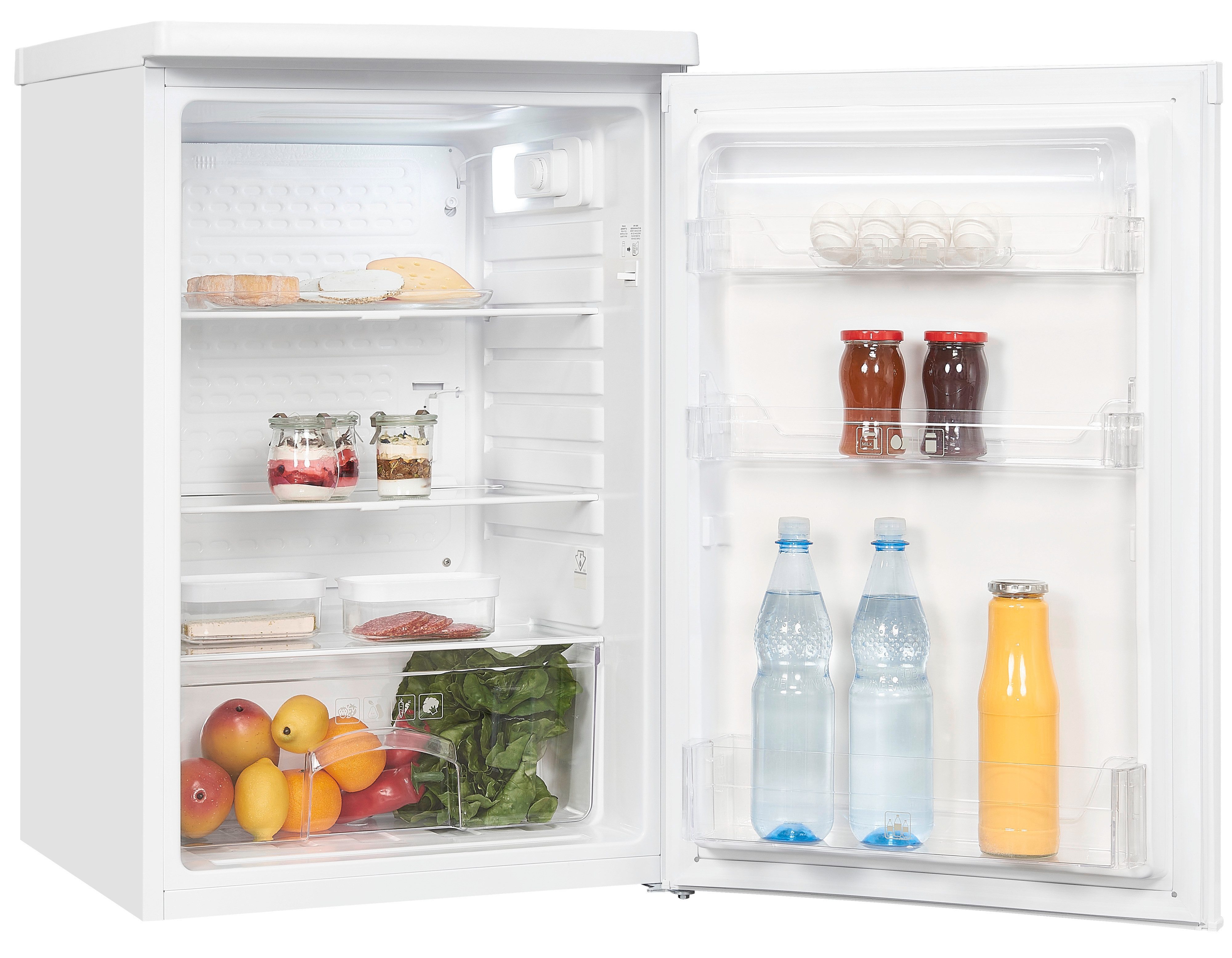 exquisit Vollraumkühlschrank KS16-V-040D, 85 cm hoch, 55 cm breit, 126 Liter Nutzinhalt, Leiser Betrieb, Energieeffizienzklasse D